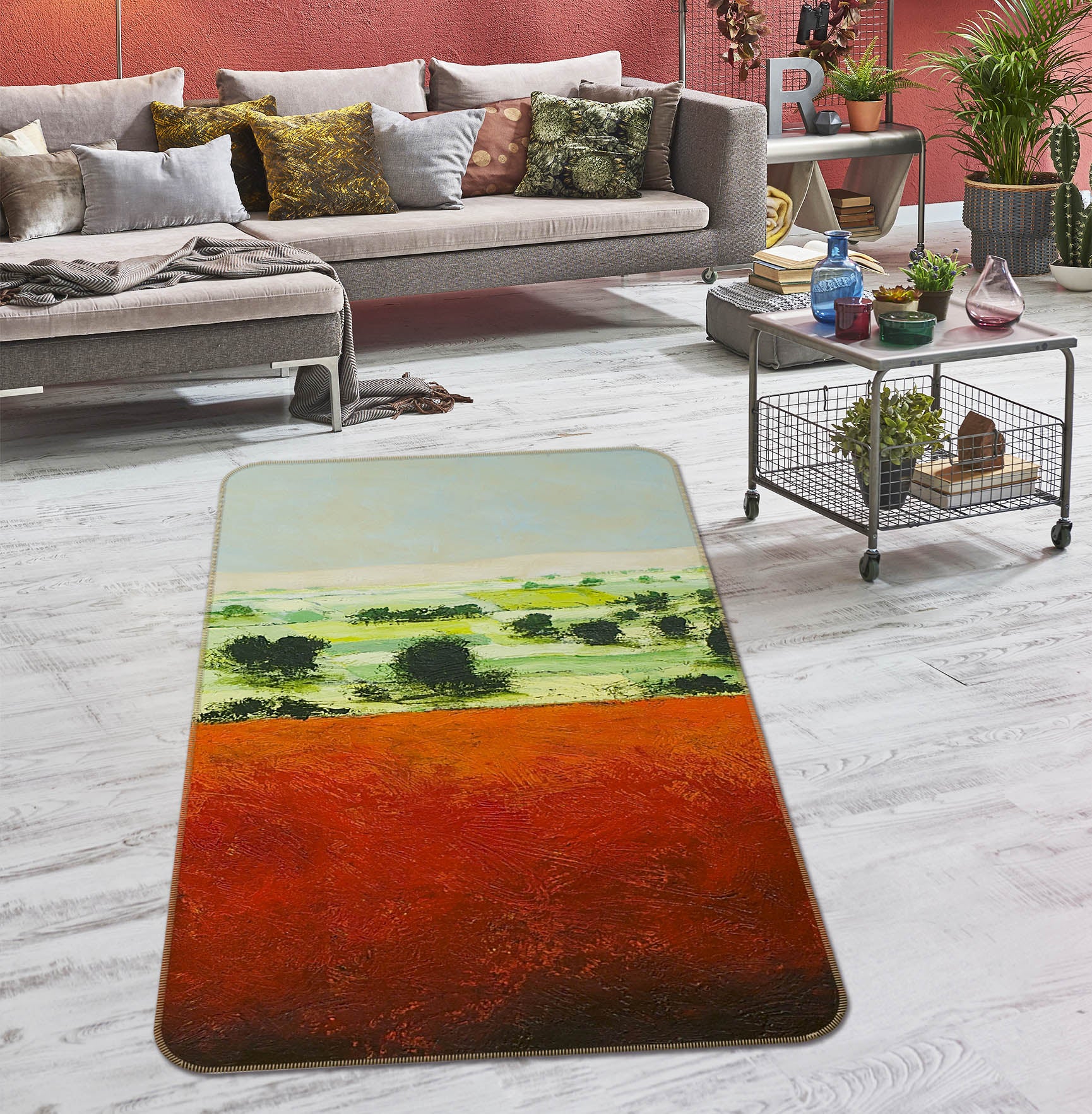 3D Morning Meadow 1029 Allan P. Friedlander Rug Non Slip Rug Mat