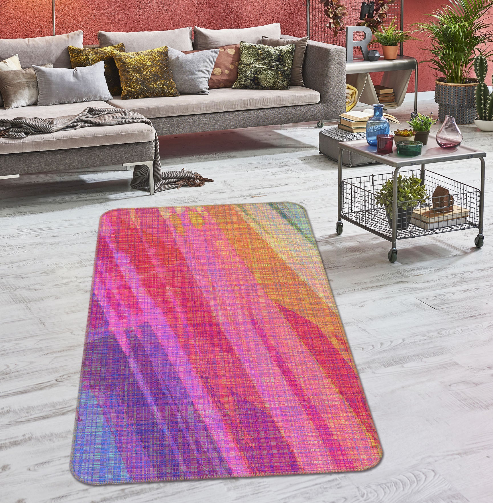 3D Abstract Rainbow 71029 Shandra Smith Rug Non Slip Rug Mat