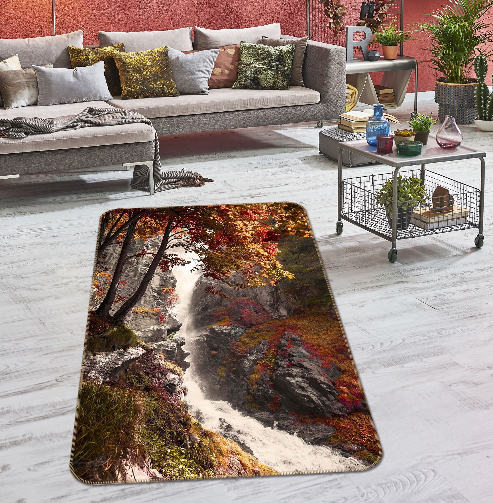 3D Canyon Stream 1178 Marco Carmassi Rug Non Slip Rug Mat