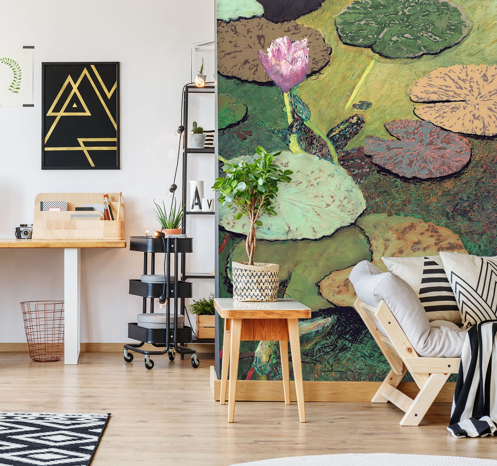 3D Colored Pond 287 Allan P. Friedlander Wall Mural Wall Murals