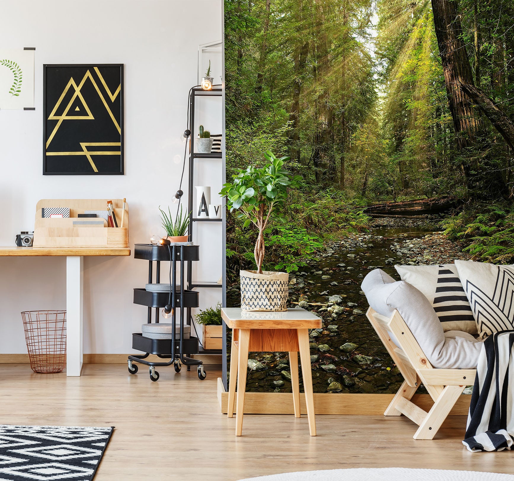 3D Forest Stream 62098 Kathy Barefield Wall Mural Wall Murals