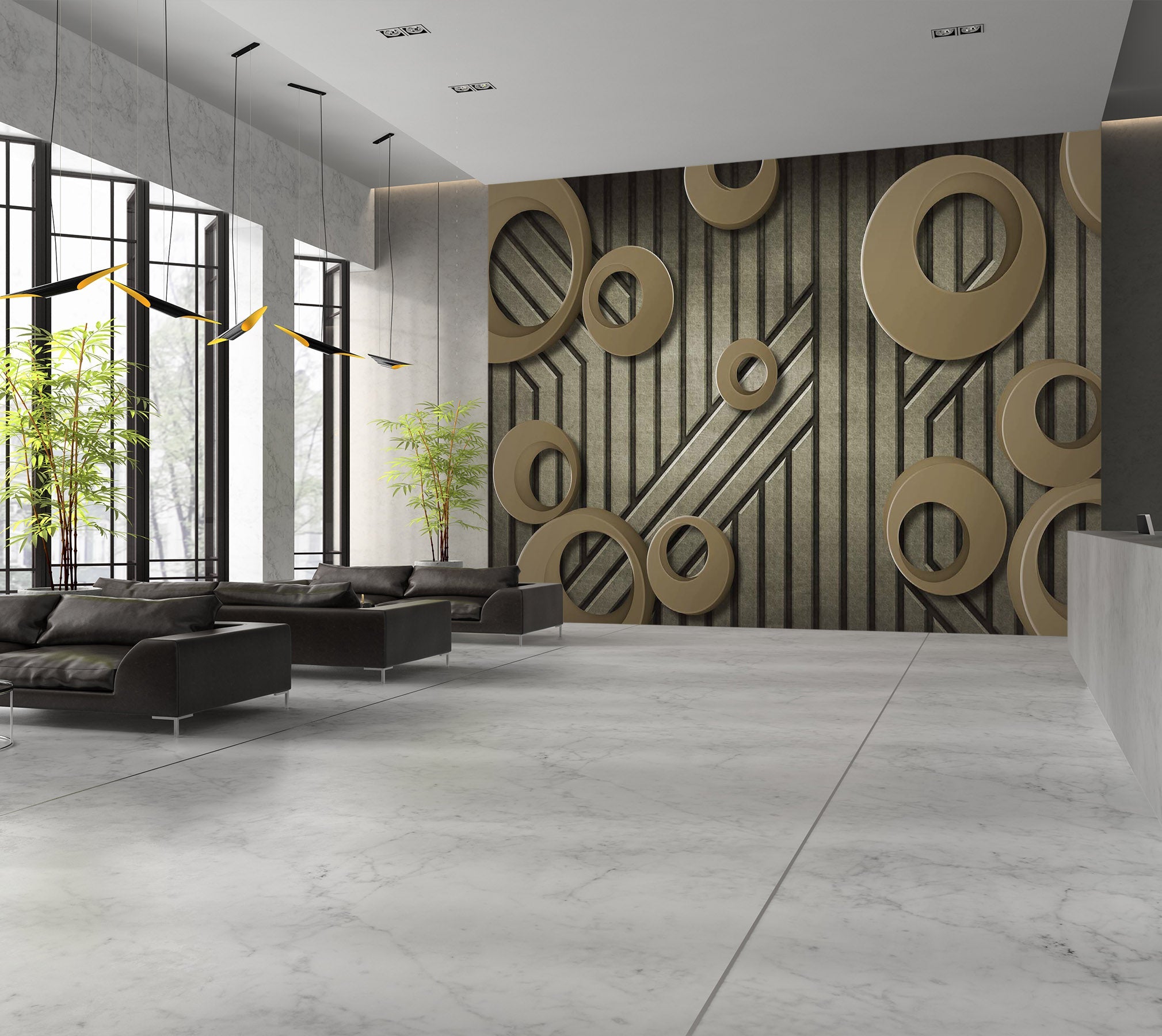 3D Circle Stripe 011 Wall Murals Wallpaper AJ Wallpaper 2