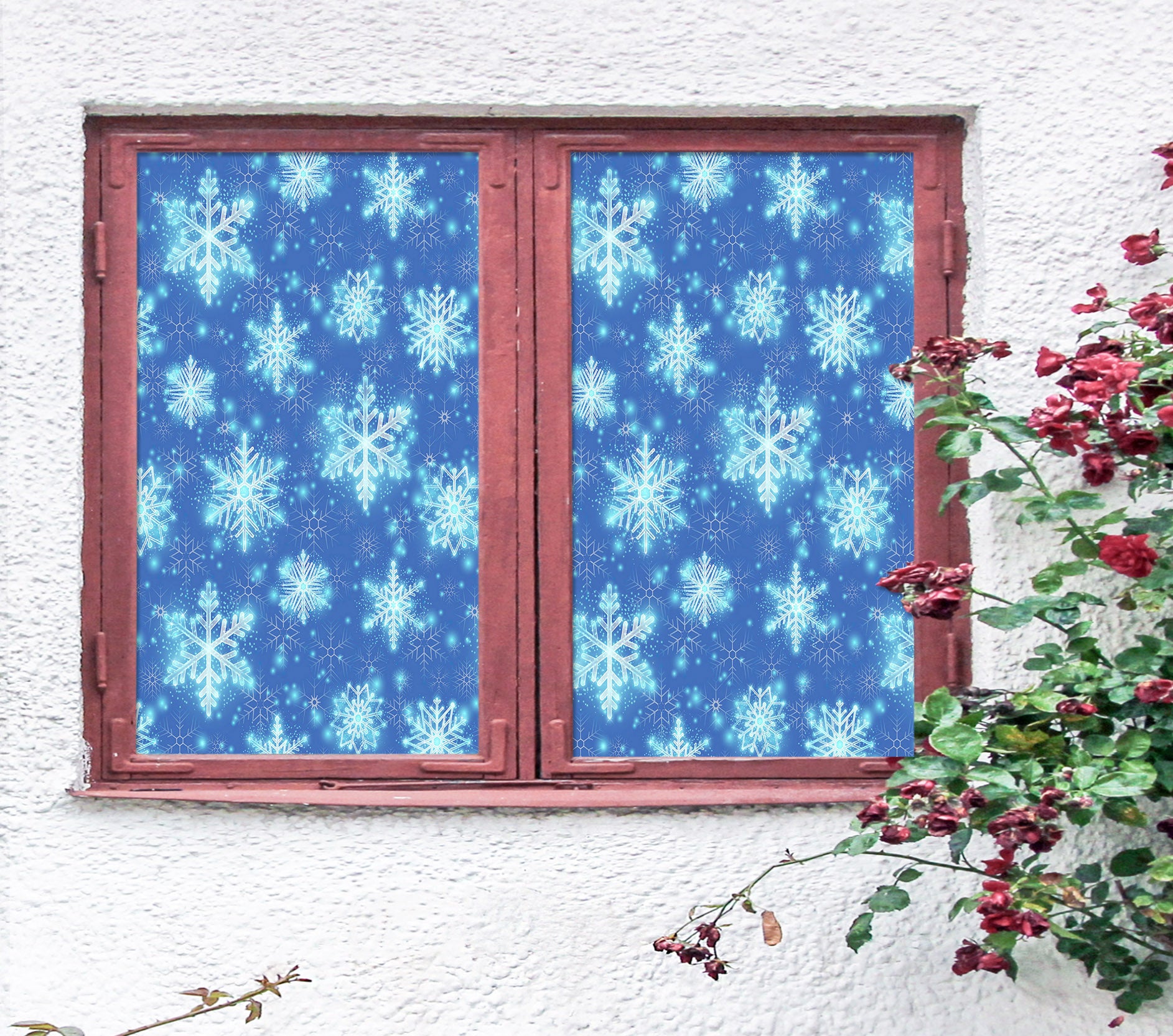 3D Snowflake 30138 Christmas Window Film Print Sticker Cling Stained Glass Xmas