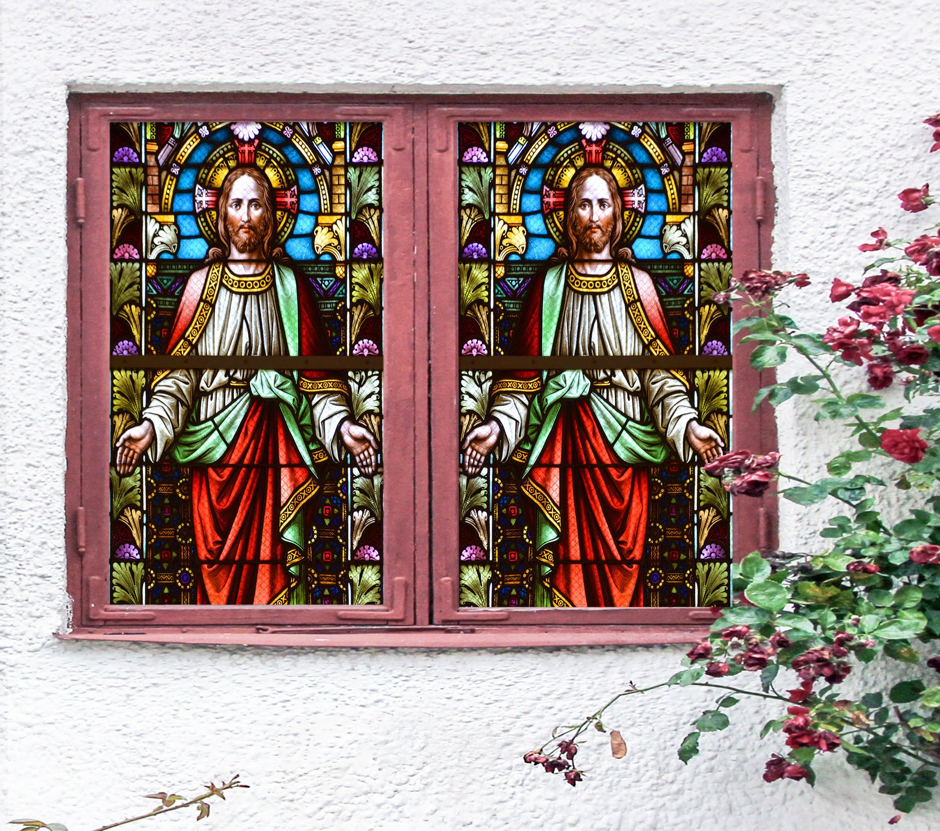 3D Messenger Church 116 Window Film Print Sticker Cling Stained Glass UV Block