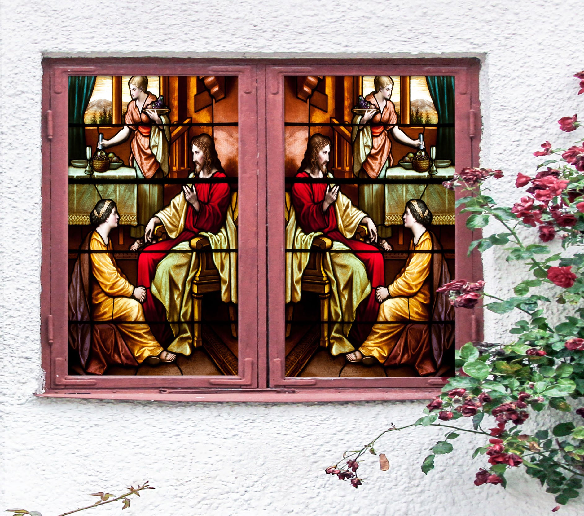 3D Royal Family 123 Window Film Print Sticker Cling Stained Glass UV Block