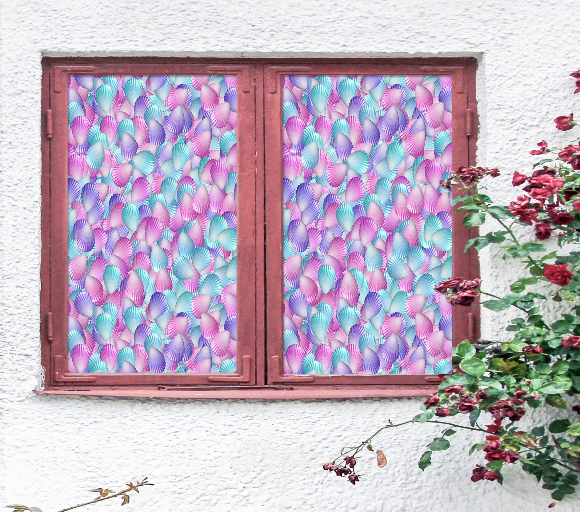 3D Pink Petals 192 Window Film Print Sticker Cling Stained Glass UV Block