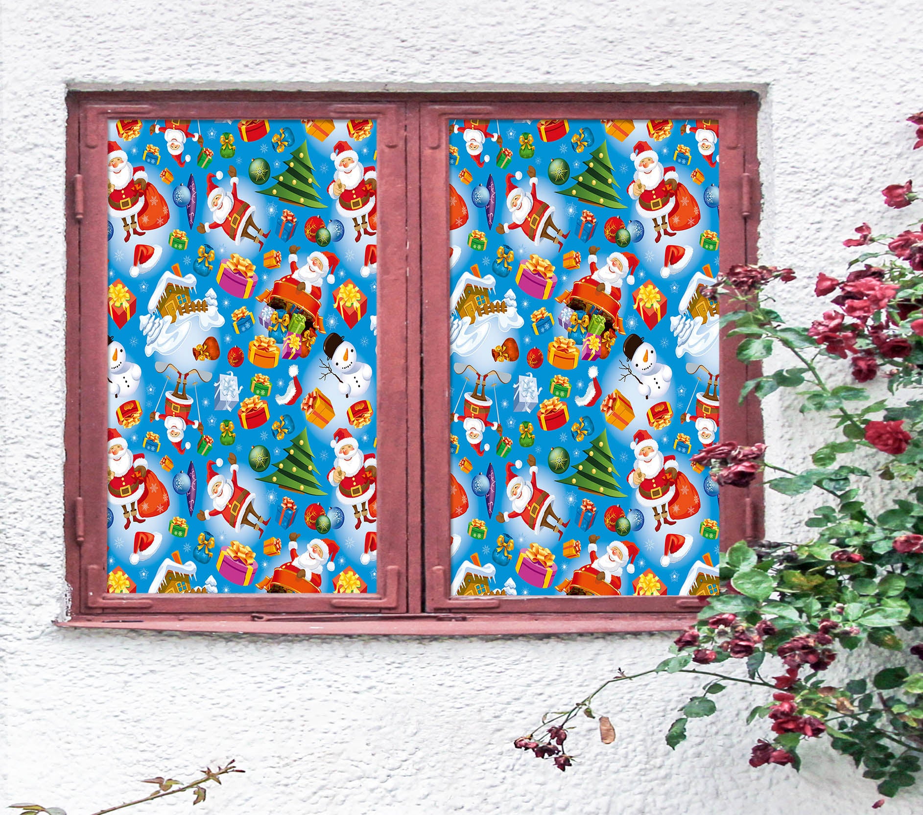 3D Santa Claus Pattern 31022 Christmas Window Film Print Sticker Cling Stained Glass Xmas