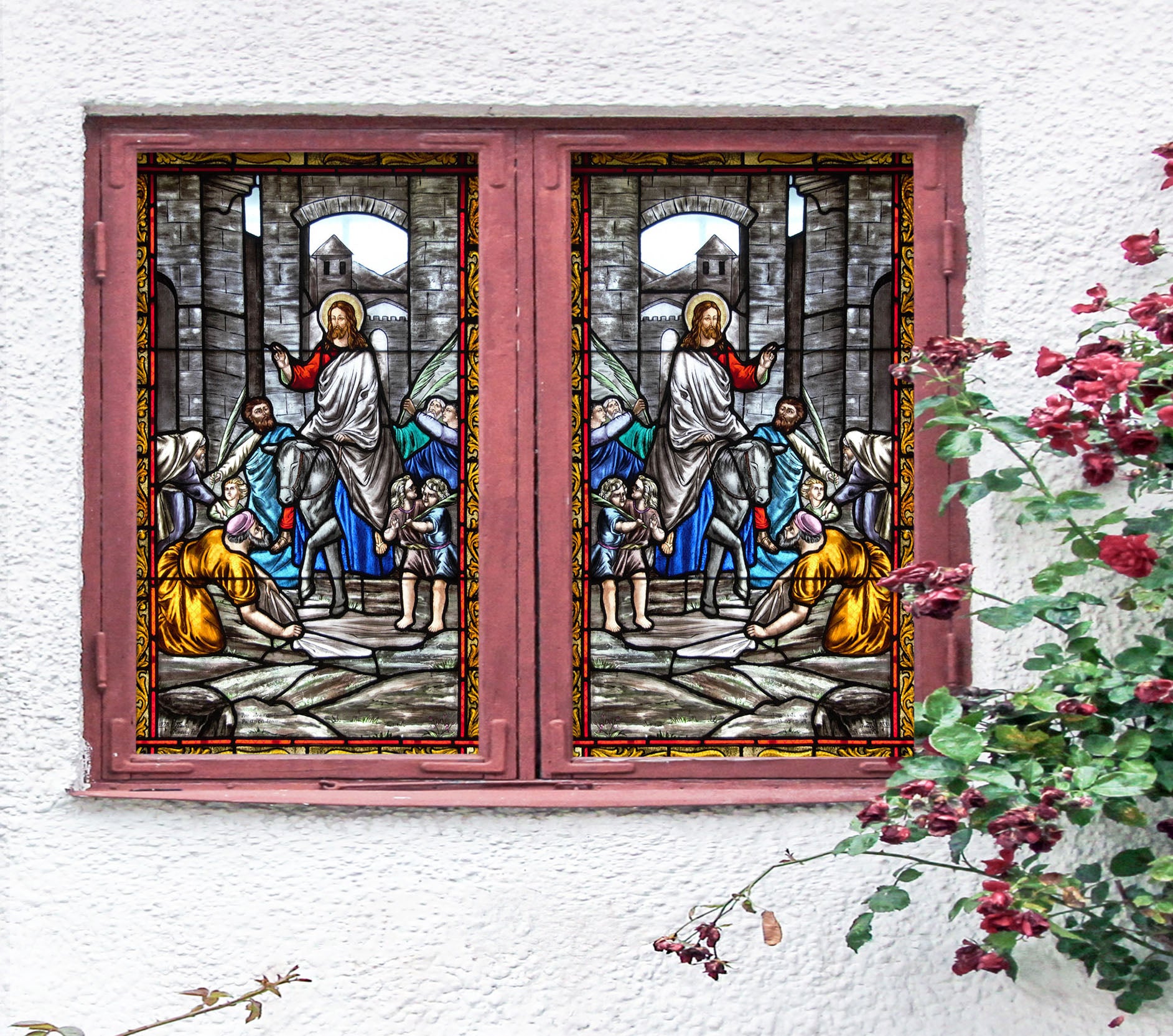 3D Royal Palace Horse 244 Window Film Print Sticker Cling Stained Glass UV Block