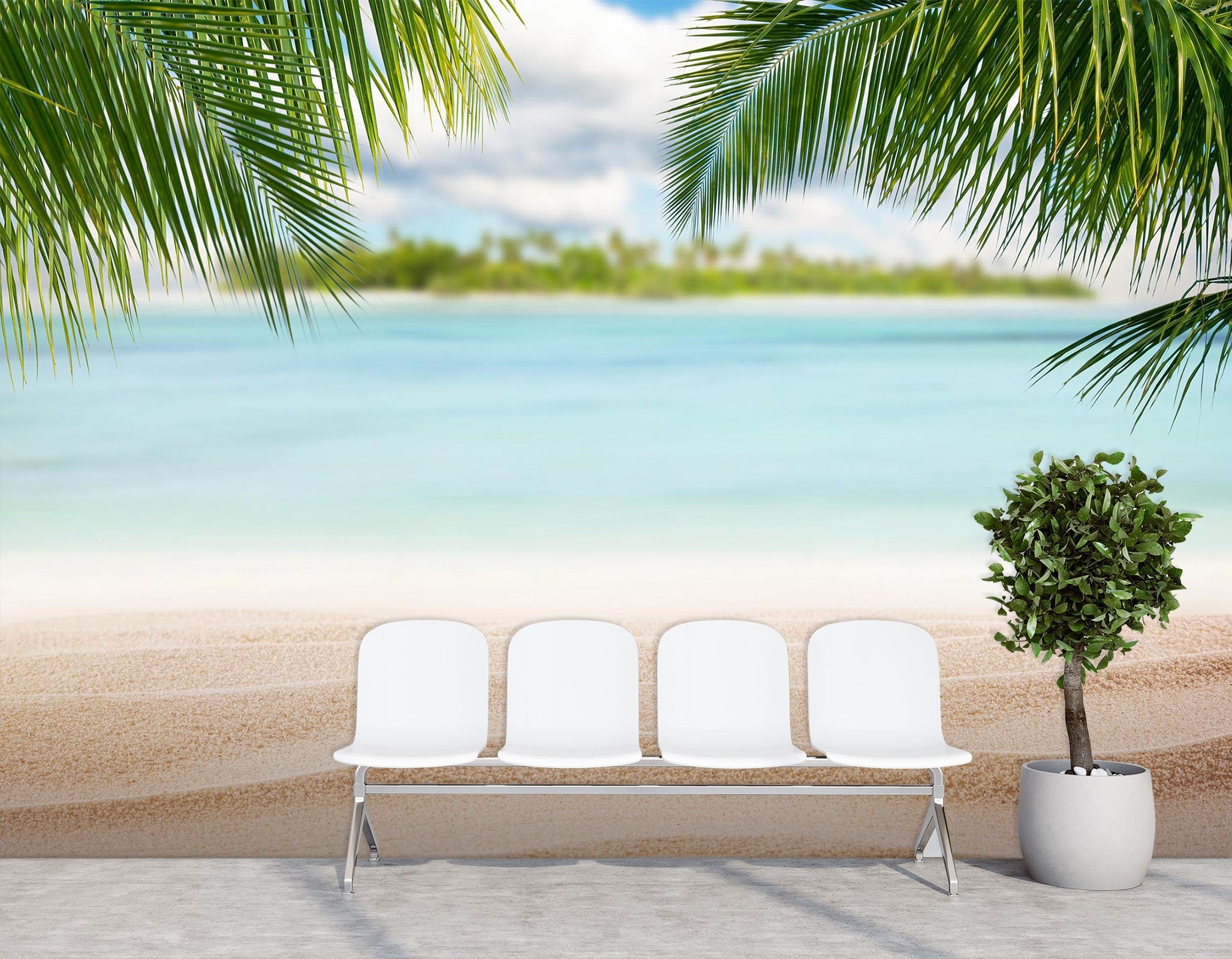 3D Beach Leaves 005 Wall Murals Wallpaper AJ Wallpaper 2