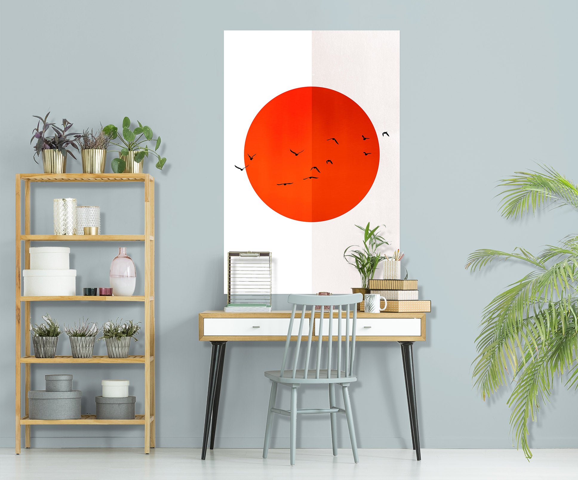 3D Red Sun 211 Boris Draschoff Wall Sticker