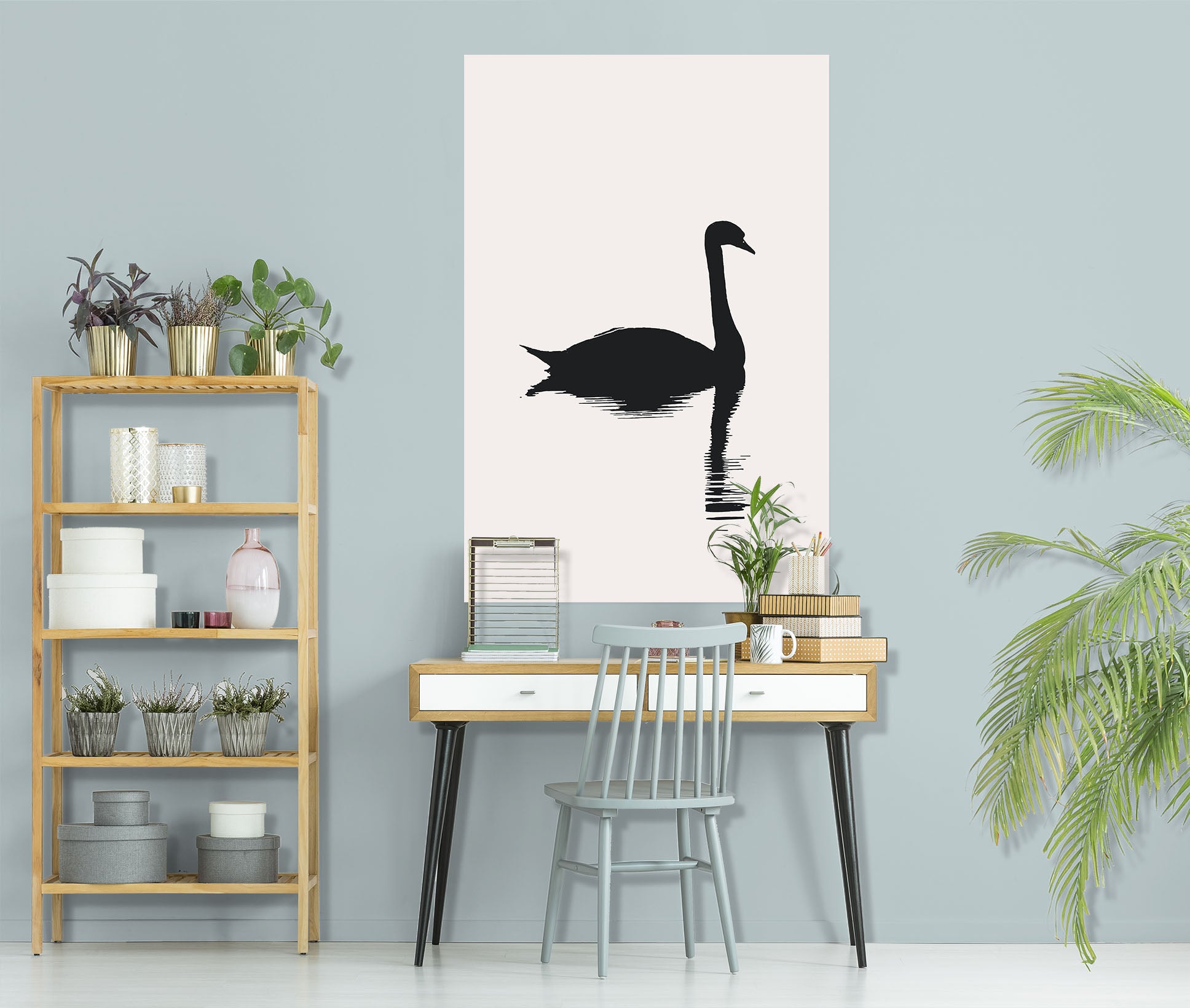 3D Swan Night 229 Boris Draschoff Wall Sticker