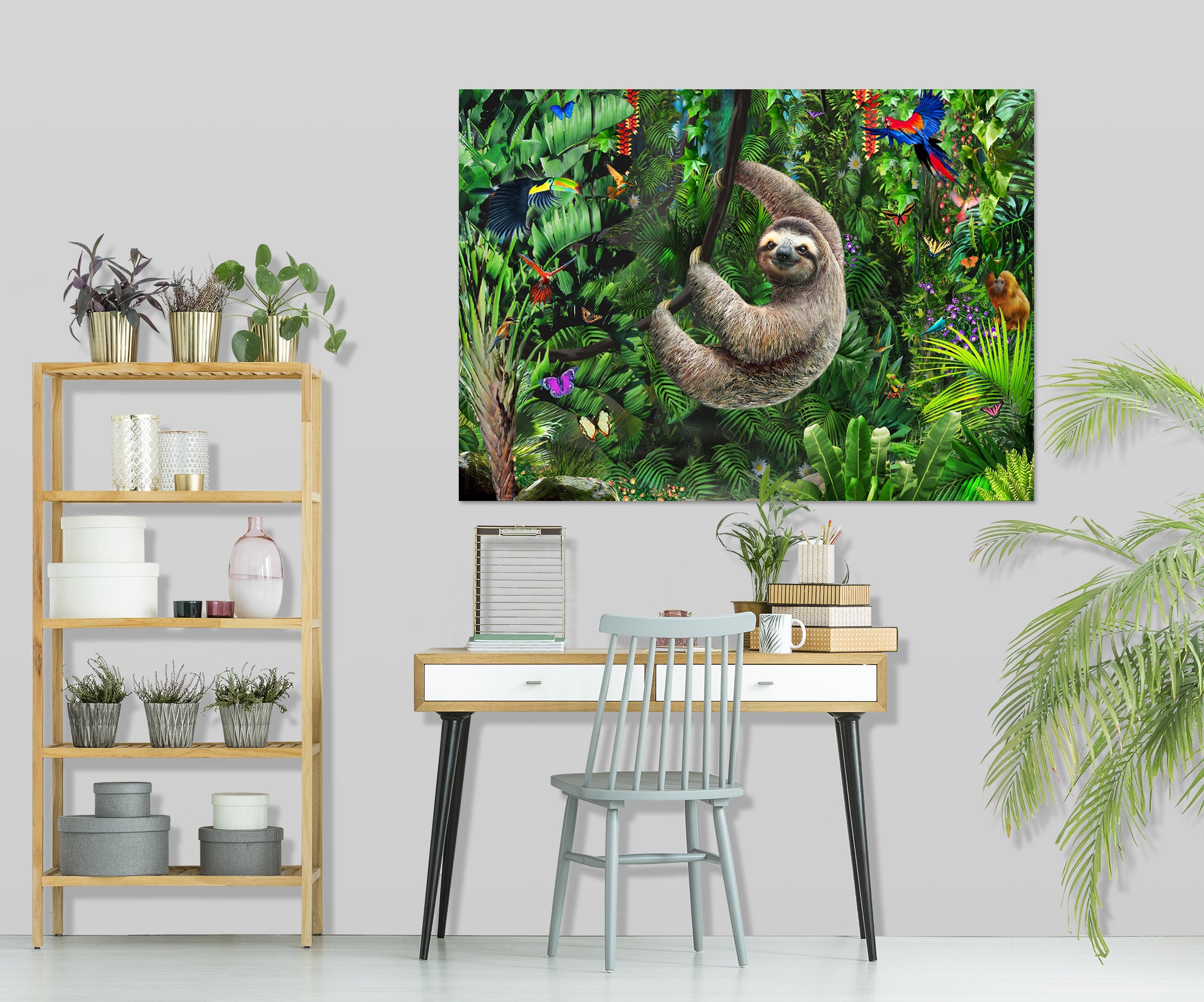 3D Forest Sloth 019 Adrian Chesterman Wall Sticker