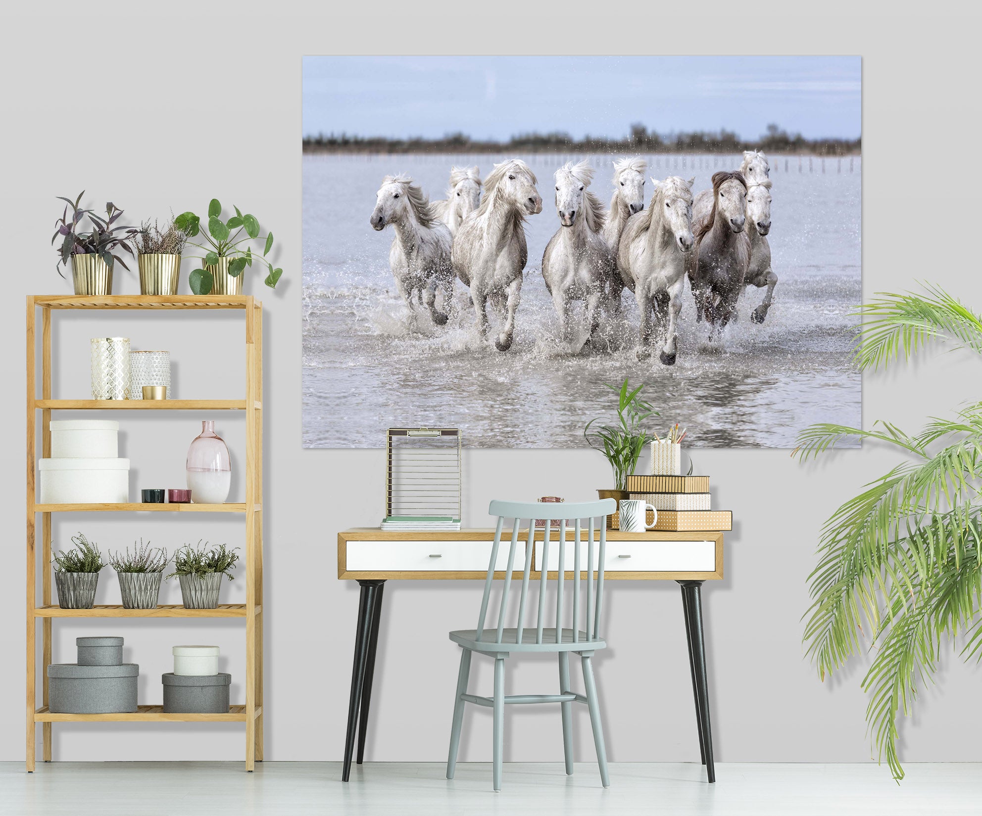 3D White Horse 128 Marco Carmassi Wall Sticker