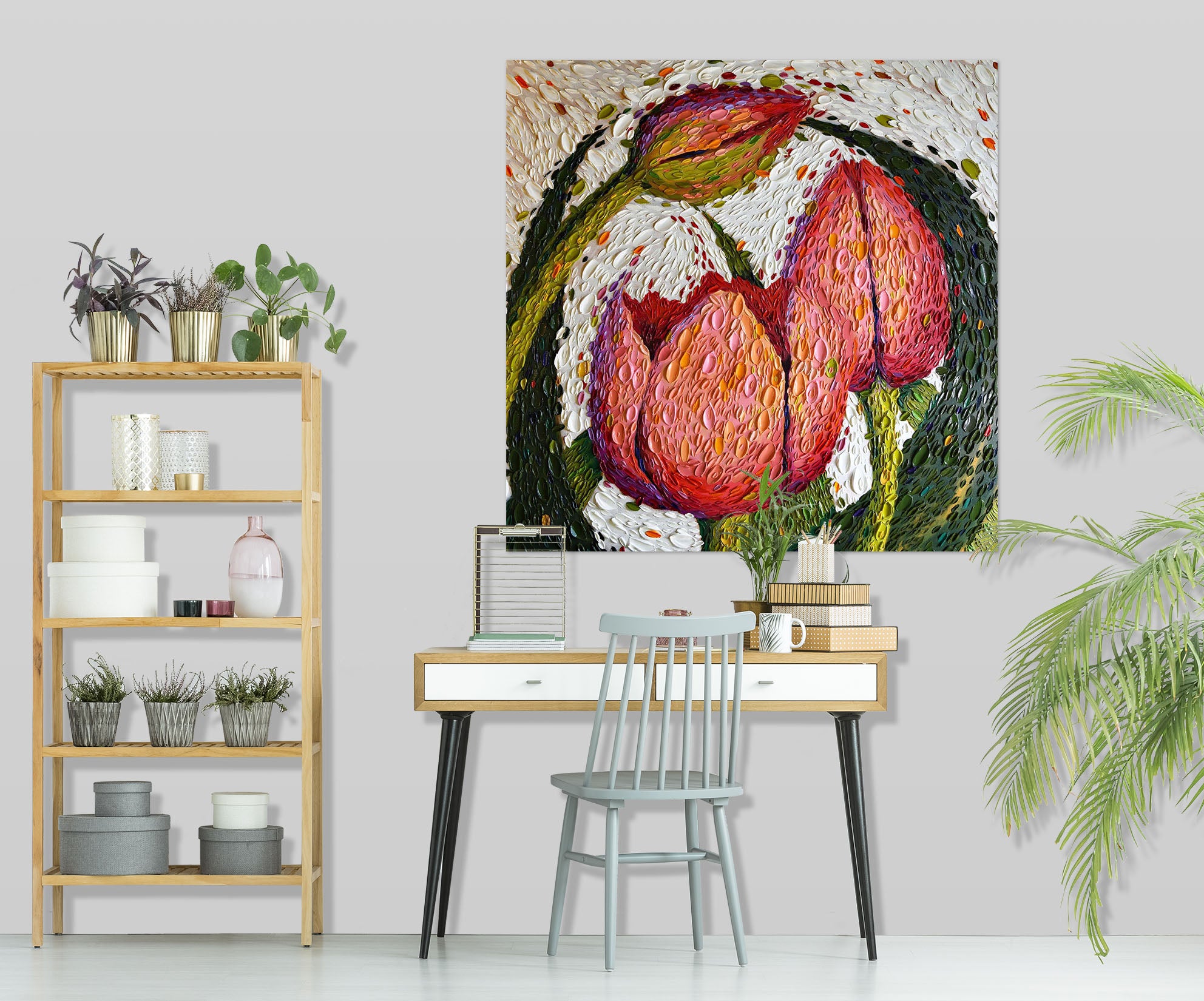 3D Red Rose 020 Dena Tollefson Wall Sticker