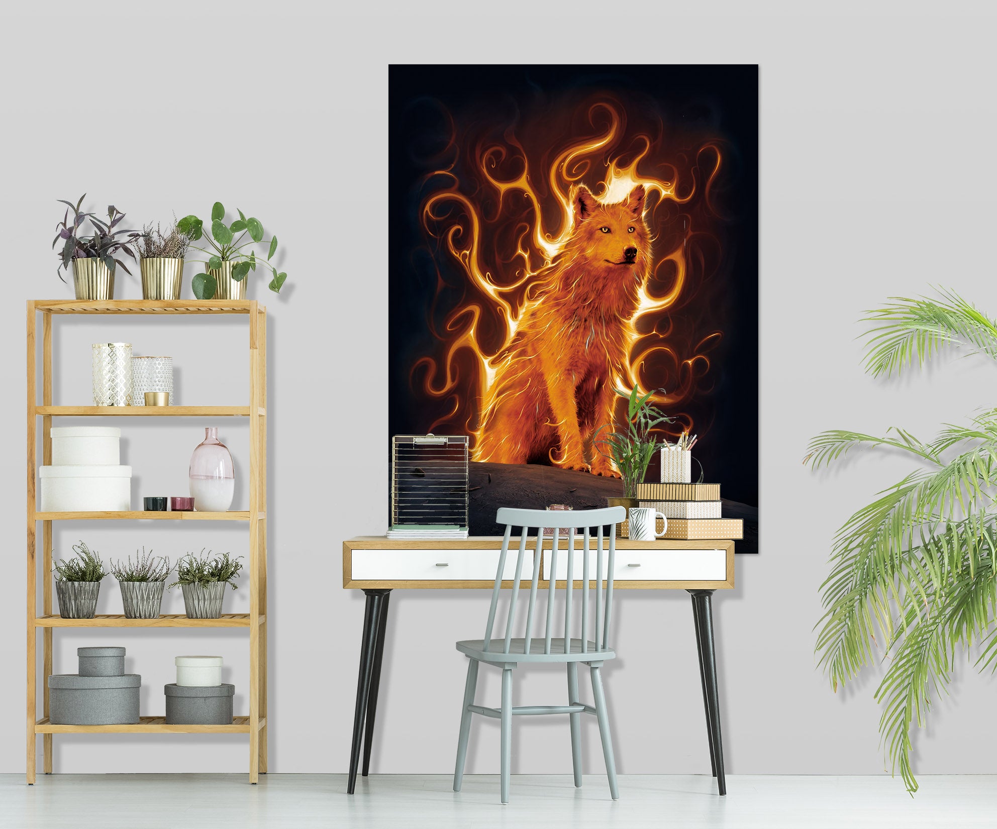 3D Phoenix Wolf Def 061 Vincent Hie Wall Sticker