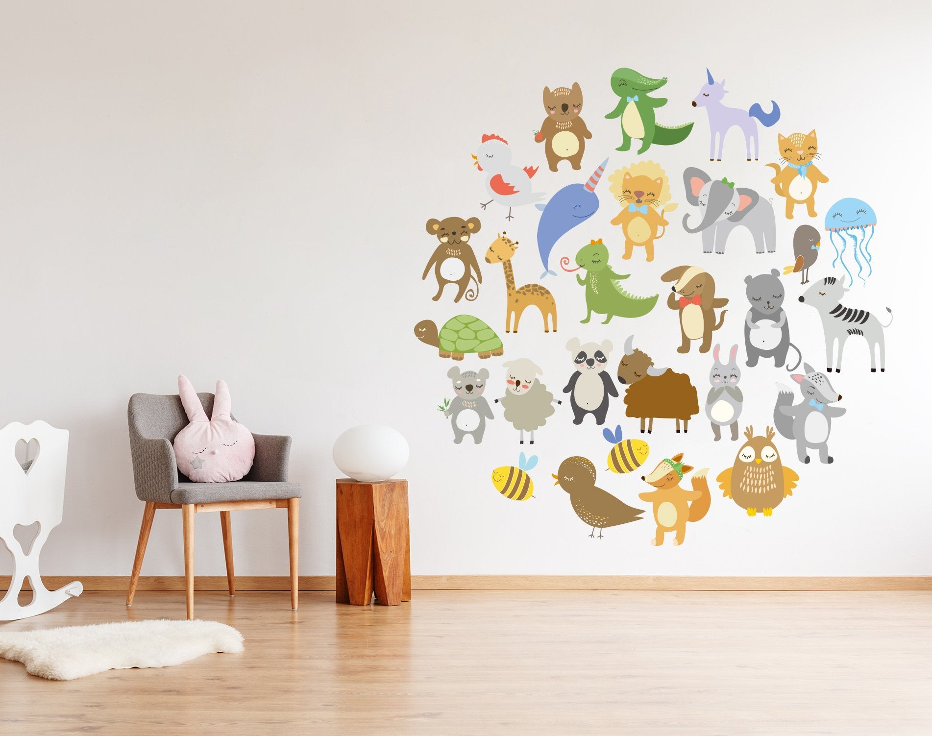 3D Circle Cartoon Animal 265 Wall Stickers Wallpaper AJ Wallpaper