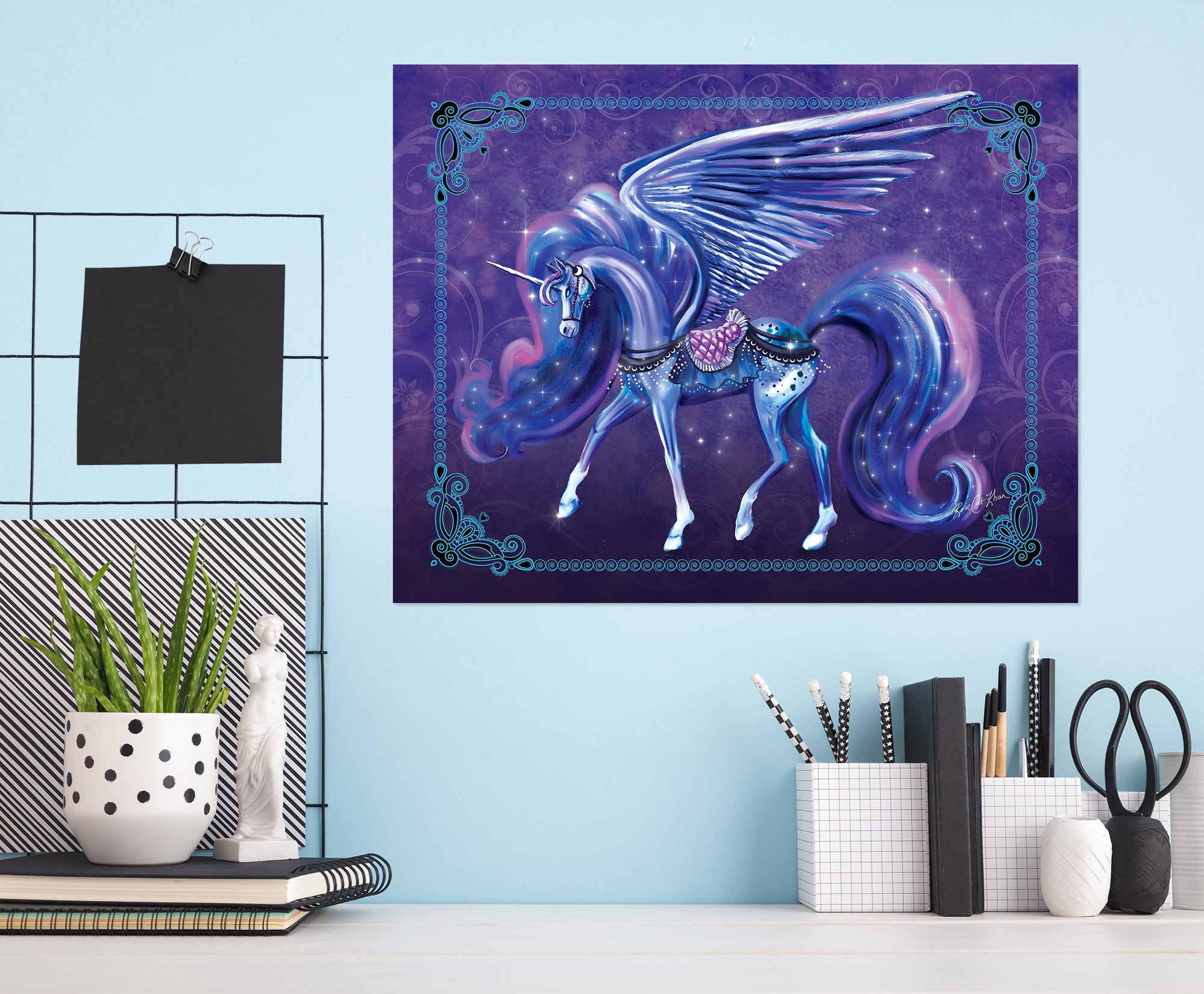 3D Winged Unicorn 203 Rose Catherine Khan Wall Sticker