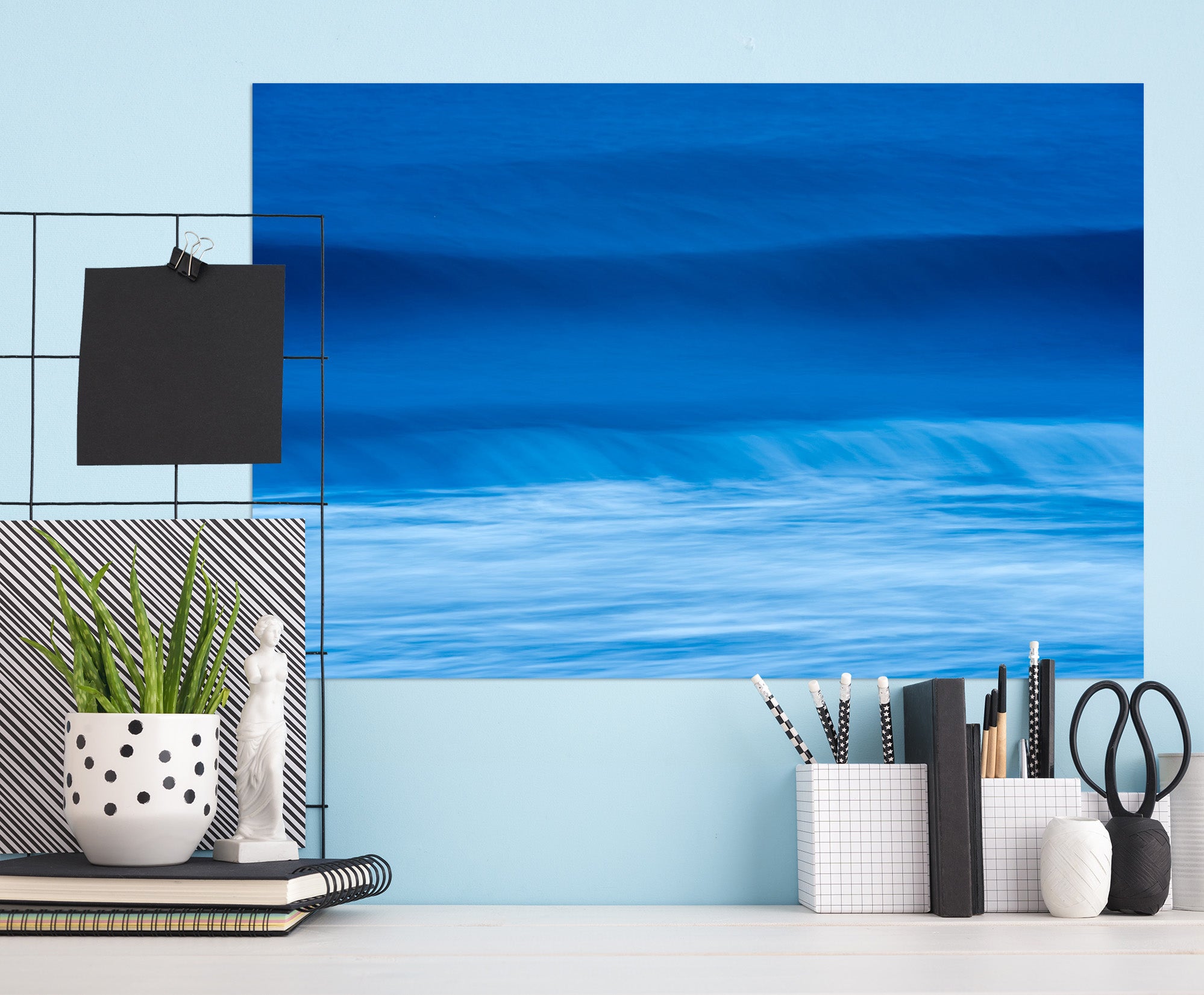 3D Blue Waves 189 Marco Carmassi Wall Sticker