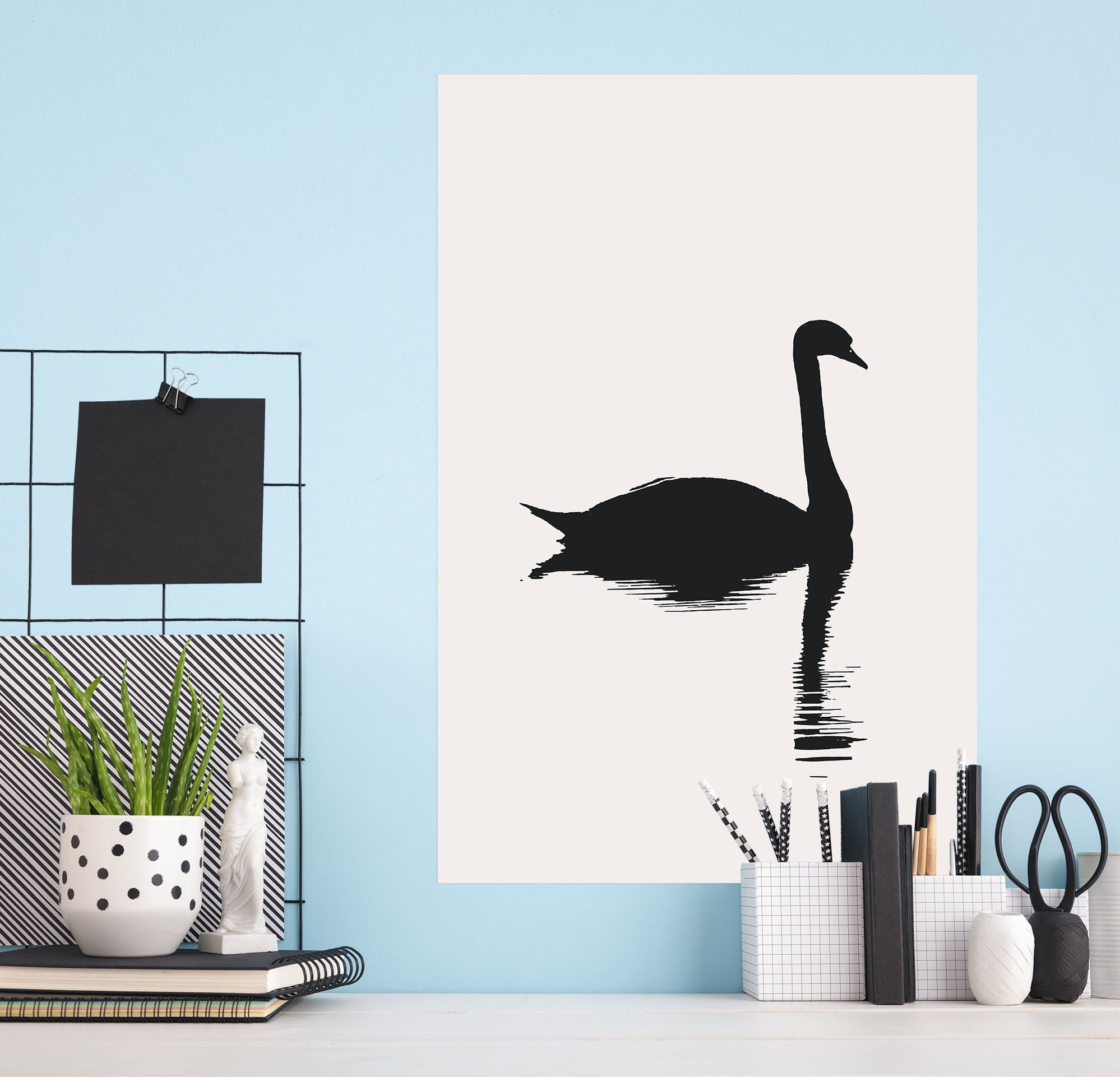 3D Swan Night 229 Boris Draschoff Wall Sticker