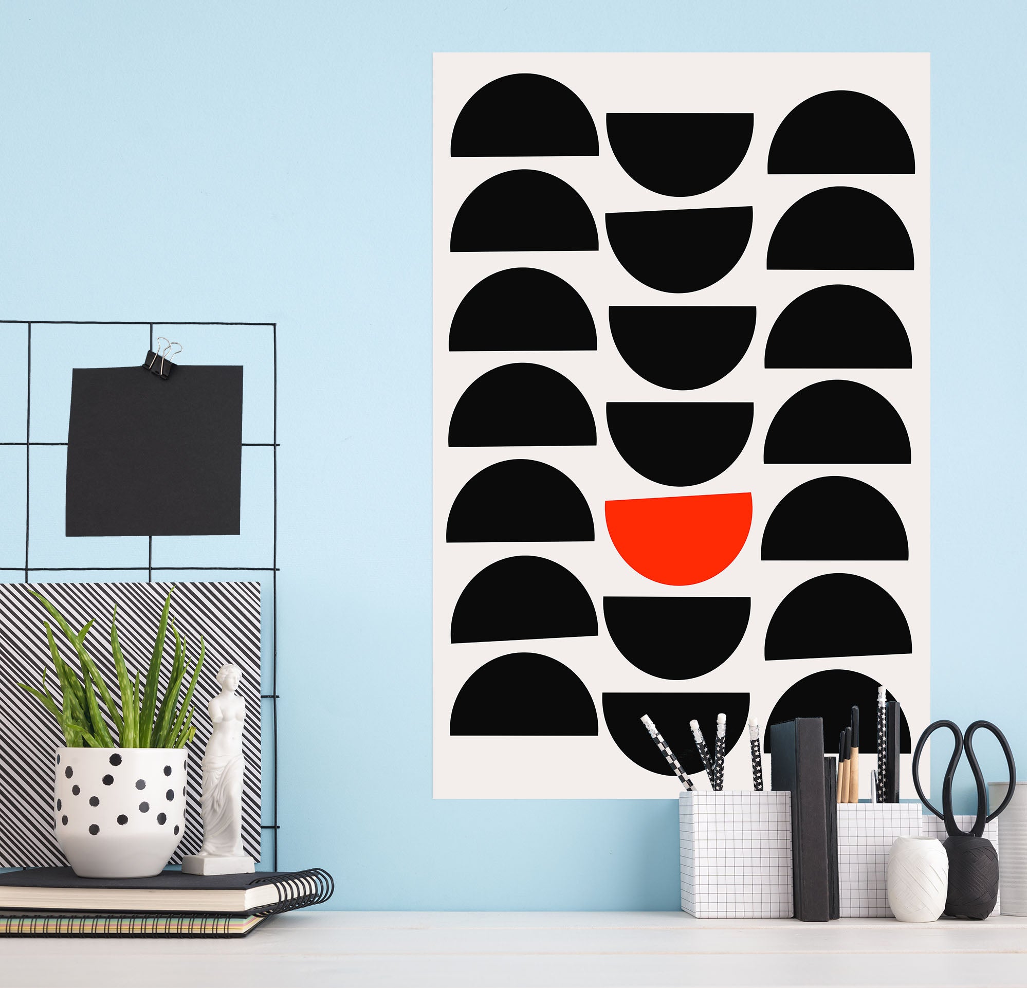 3D Black Semicircle 205 Boris Draschoff Wall Sticker