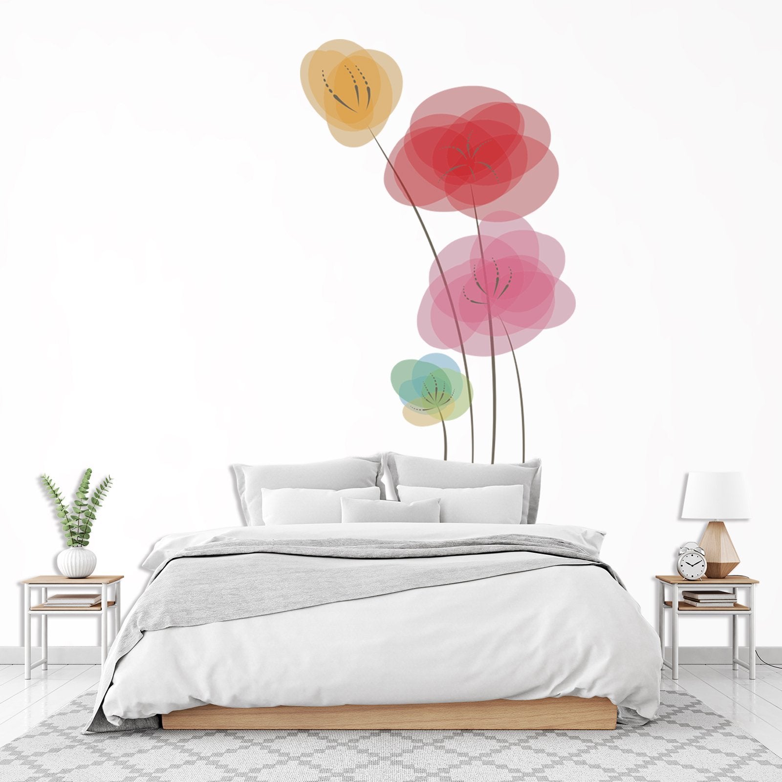 3D Ink Painting Flower 124 Wall Stickers Wallpaper AJ Wallpaper