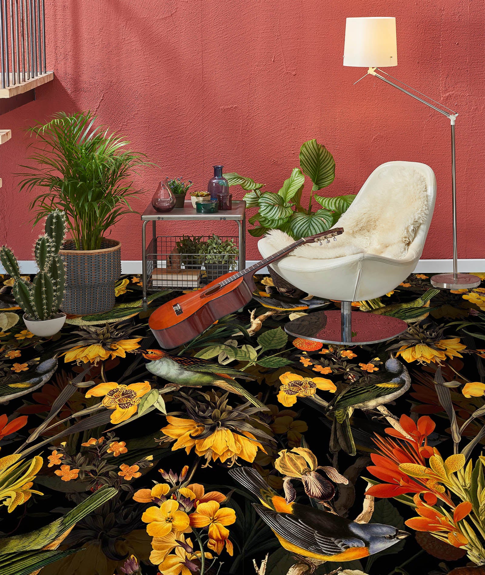 3D Yellow Flower 99193 Uta Naumann Floor Mural Wallpaper Murals Self-Adhesive Removable Print Epoxy