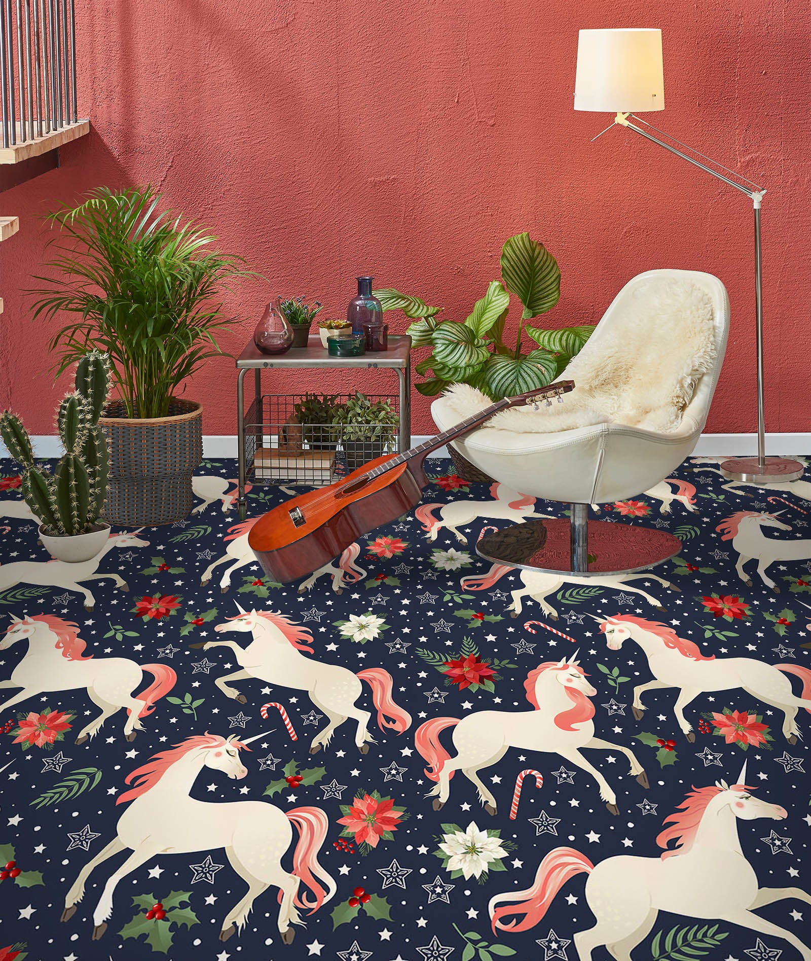 3D Pink Unicorn Mane 1213 Floor Mural Wallpaper Murals Self-Adhesive Removable Print Epoxy