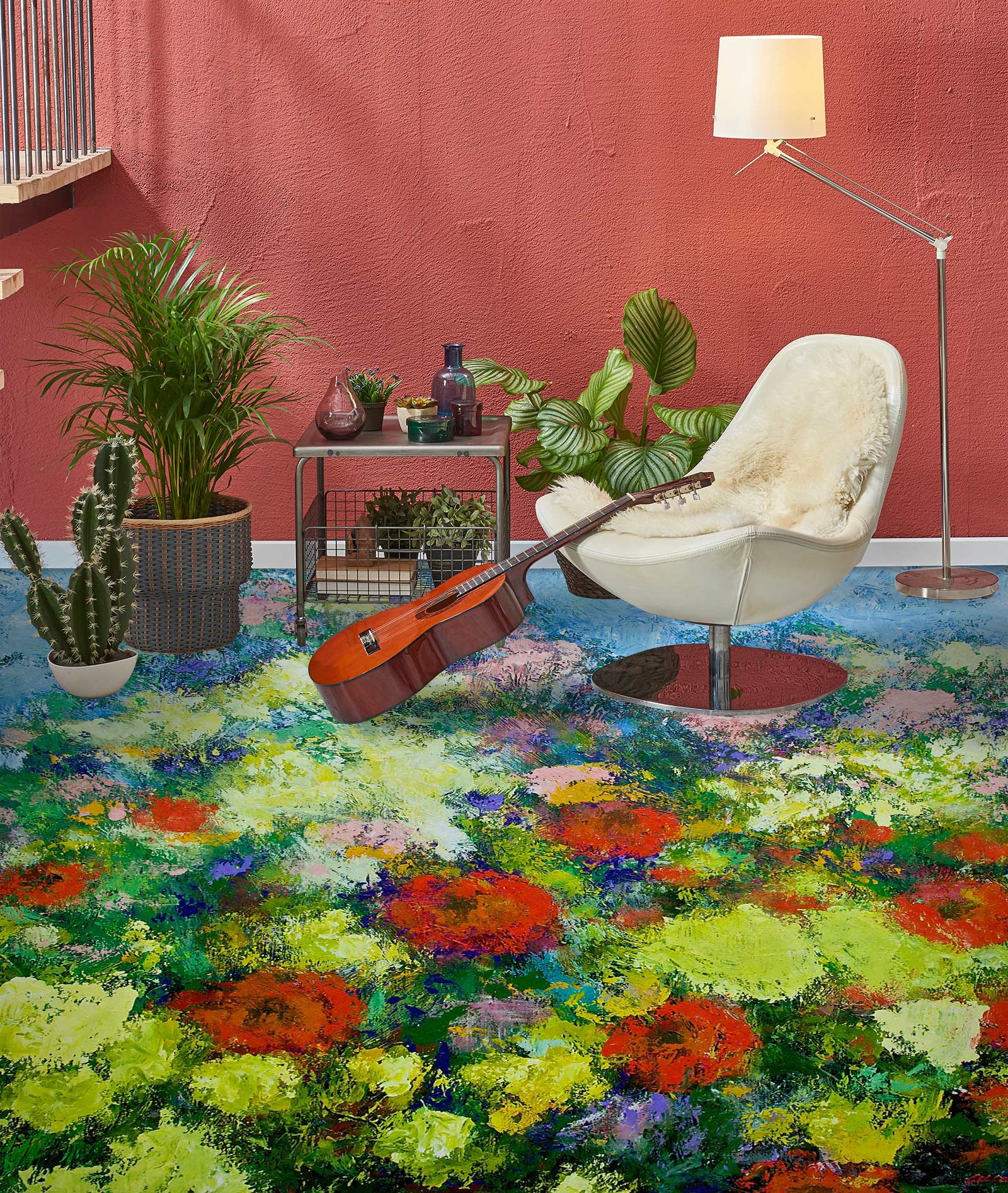 3D Flower Field Painting 9626 Allan P. Friedlander Floor Mural Wallpaper Murals Self-Adhesive Removable Print Epoxy