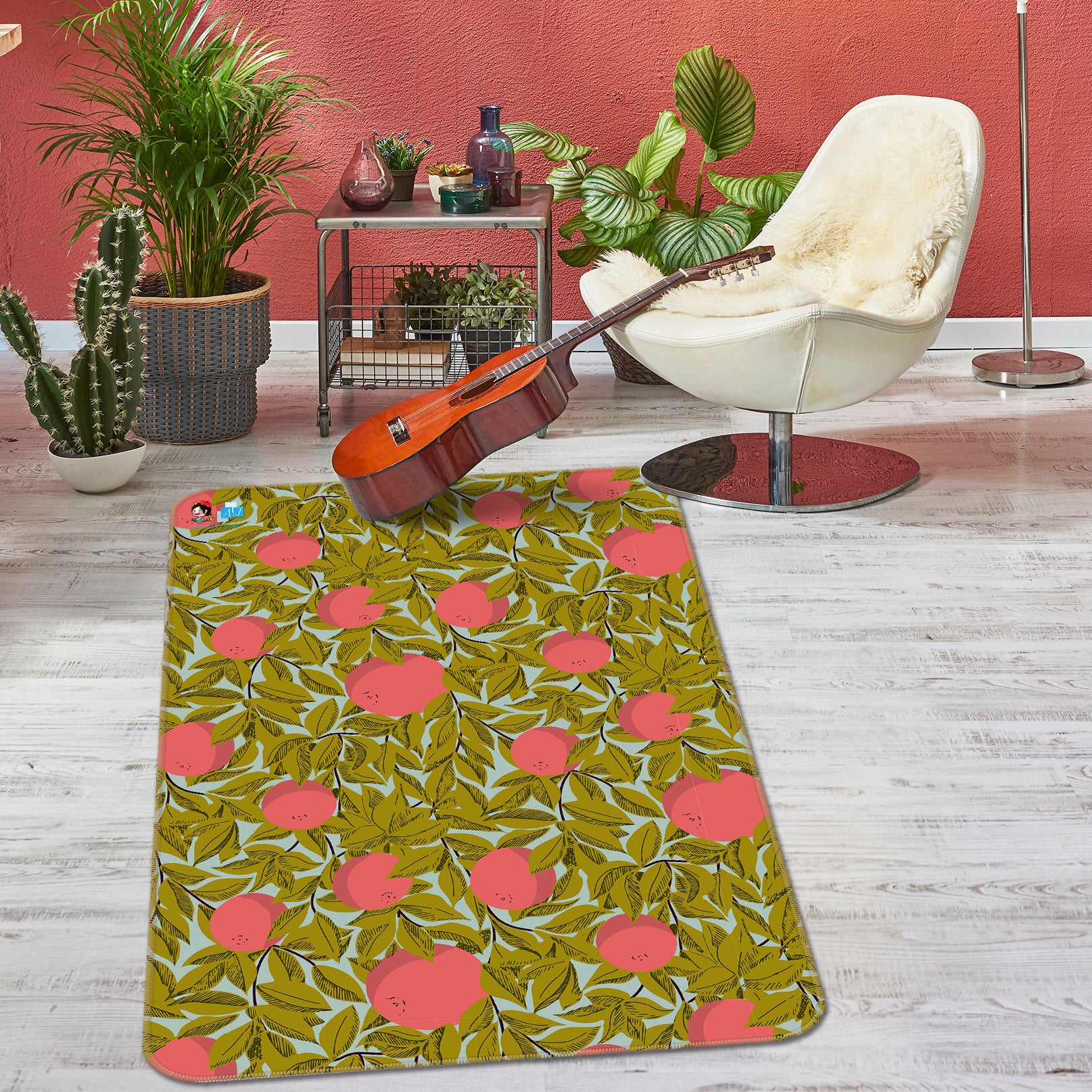 3D Bush Flowers 107144 Kashmira Jayaprakash Rug Non Slip Rug Mat