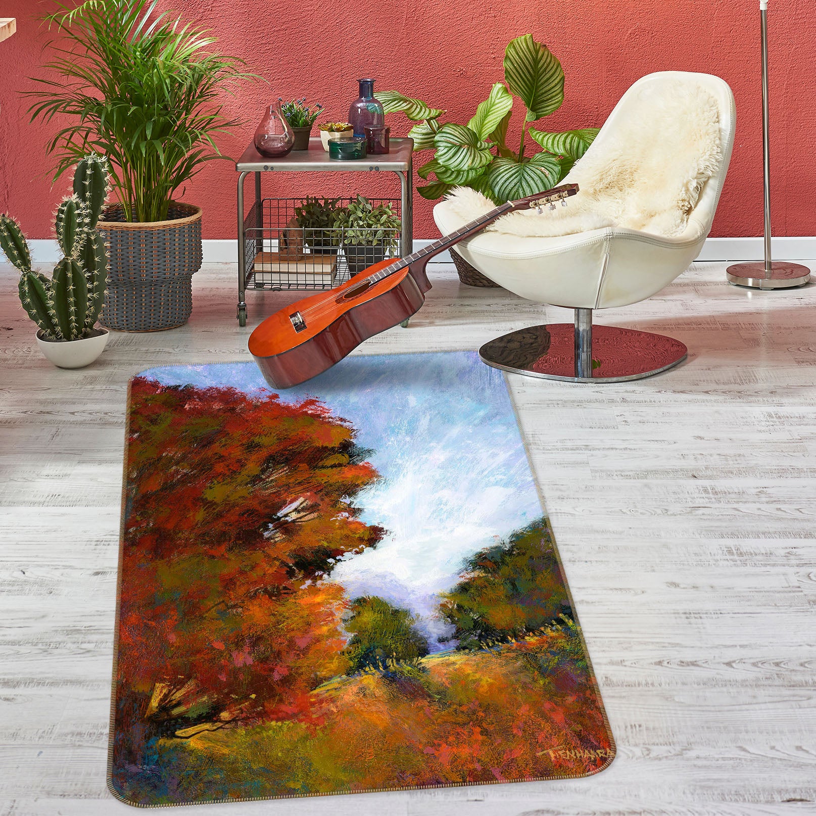 3D Forest Maple Leaf 1111 Michael Tienhaara Rug Non Slip Rug Mat