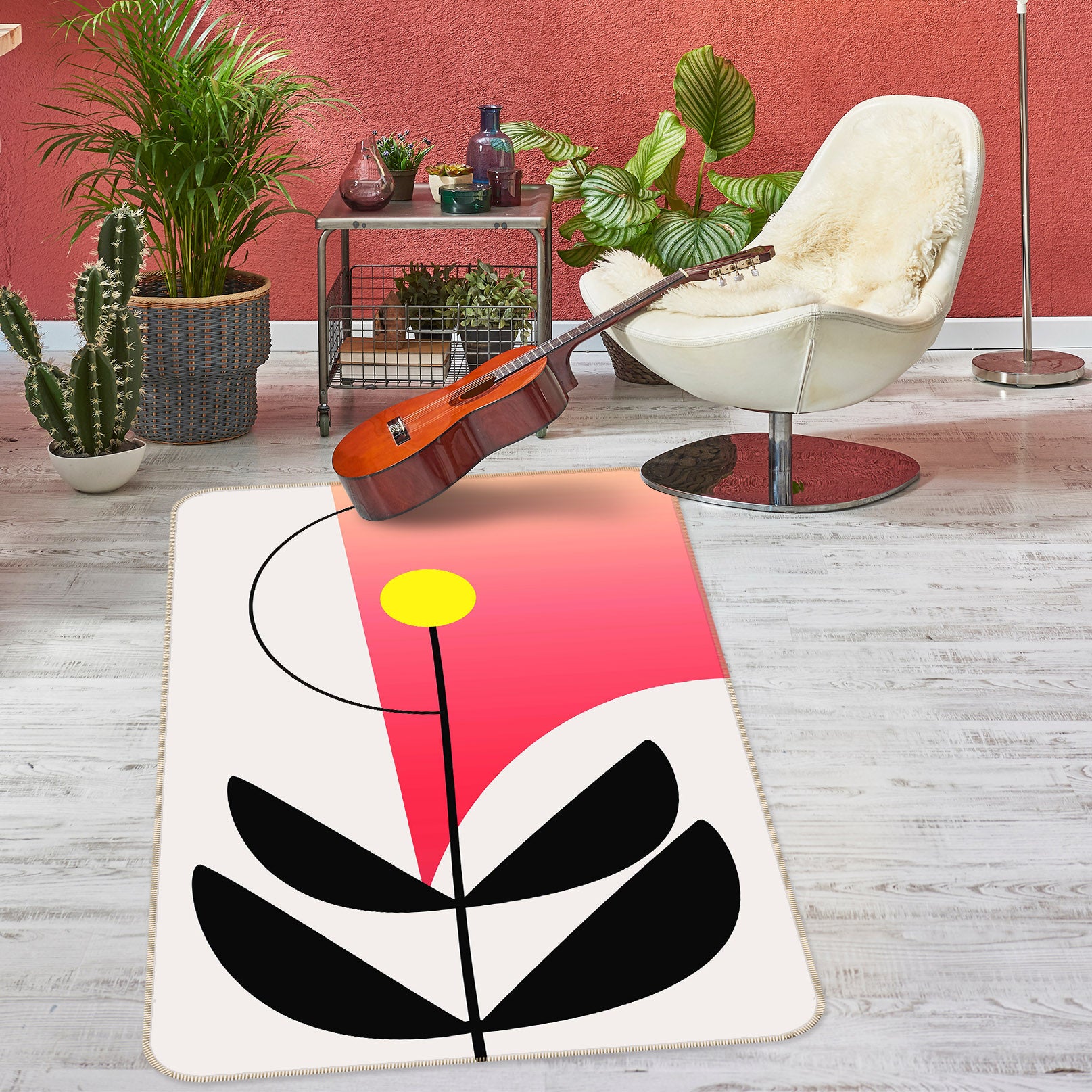 3D Rainbow Rain 1102 Boris Draschoff Rug Non Slip Rug Mat