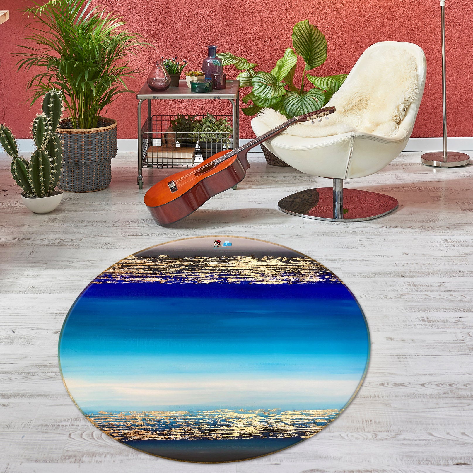 3D Sea Horizon 866 Skromova Marina Rug Round Non Slip Rug Mat