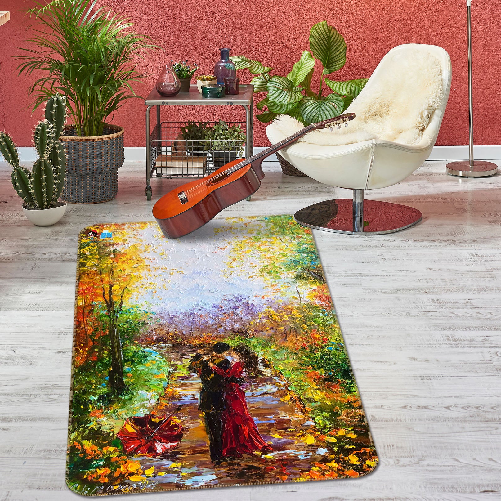 3D Oil Painting Couple 1295 Skromova Marina Rug Non Slip Rug Mat