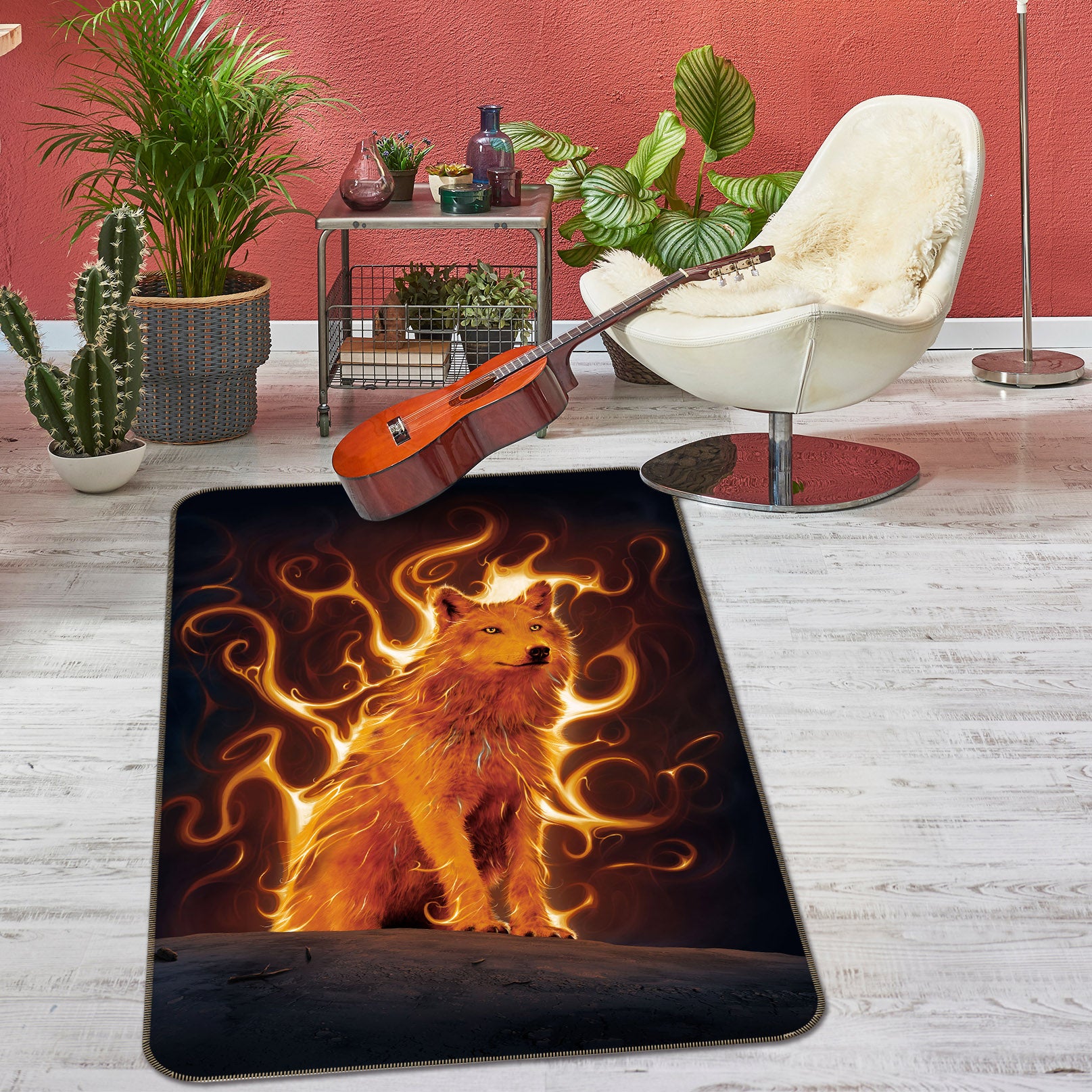 3D Phoenix Wolf Def 1058 Vincent Hie Rug Non Slip Rug Mat