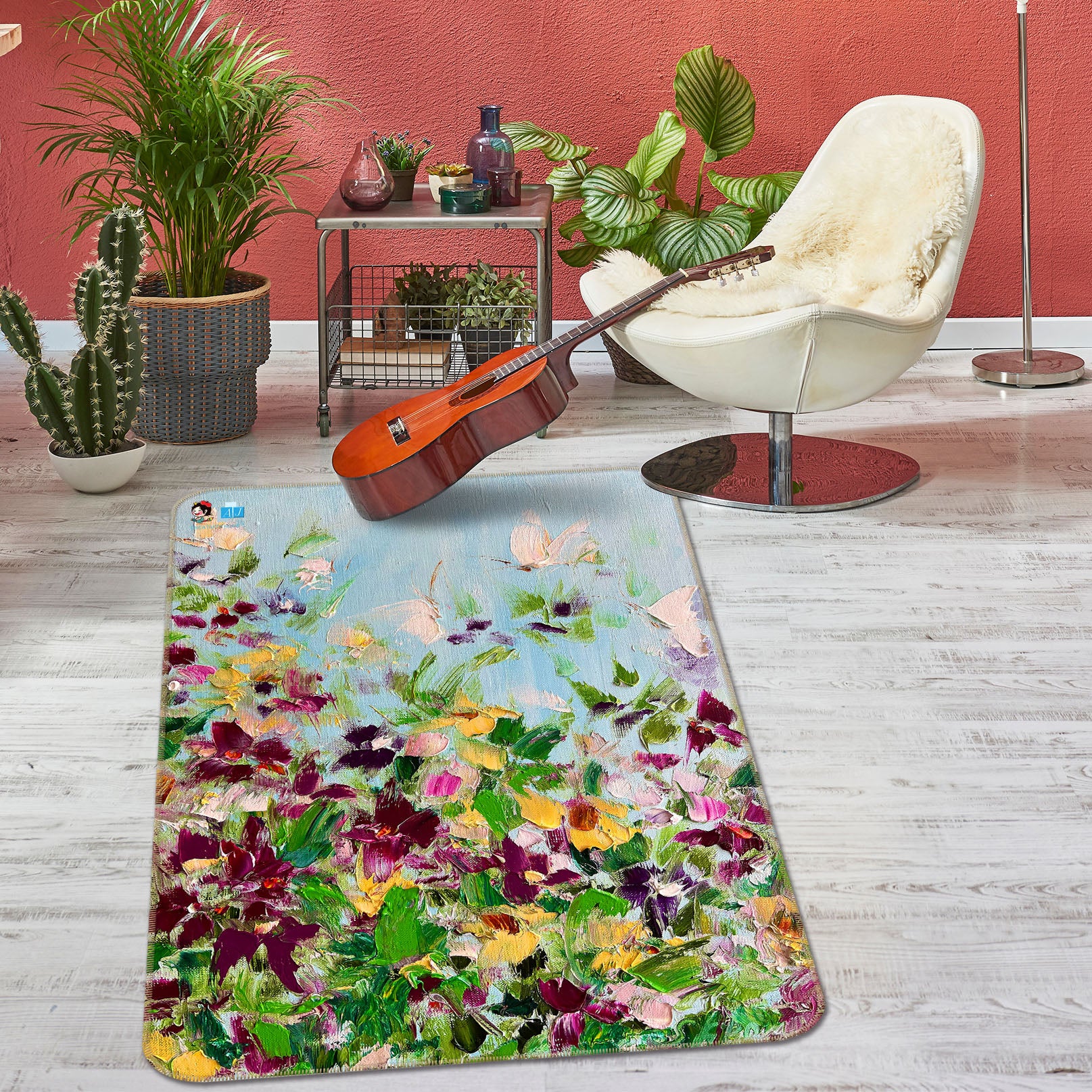 3D Butterfly Garden 1301 Skromova Marina Rug Non Slip Rug Mat