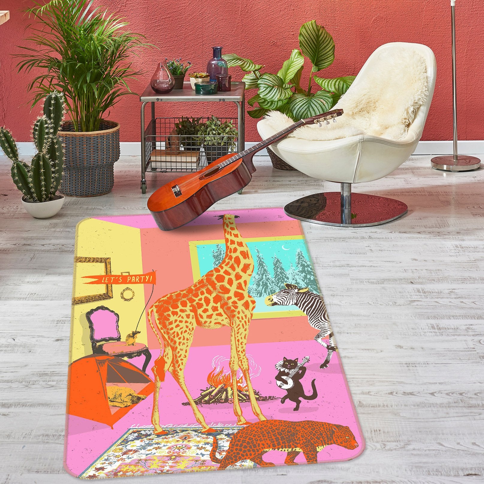 3D Animal Party 1008 Showdeer Rug Non Slip Rug Mat Mat AJ Creativity Home