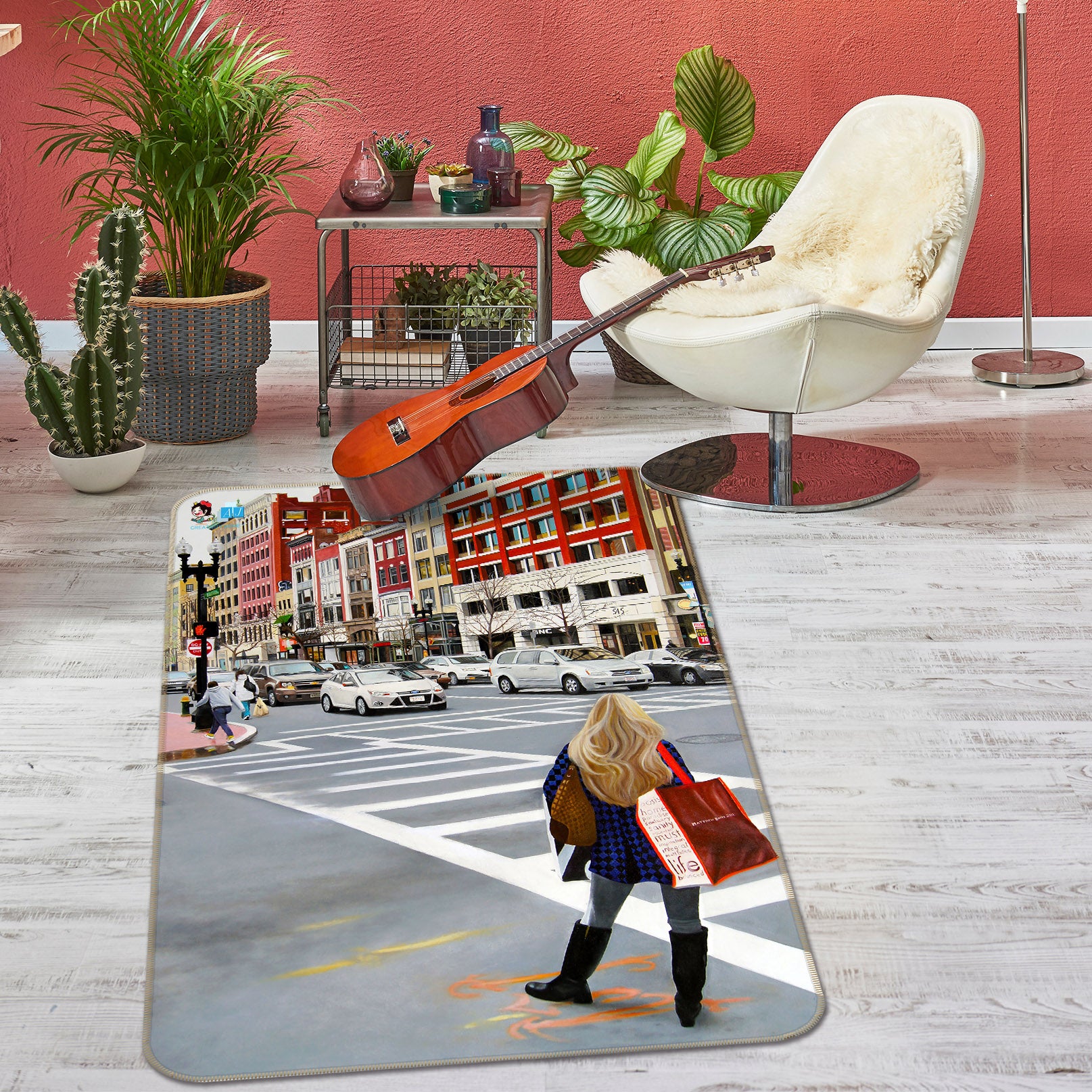 3D Zebra Road Pedestrian 11152 Matthew Holden Bates Rug Non Slip Rug Mat