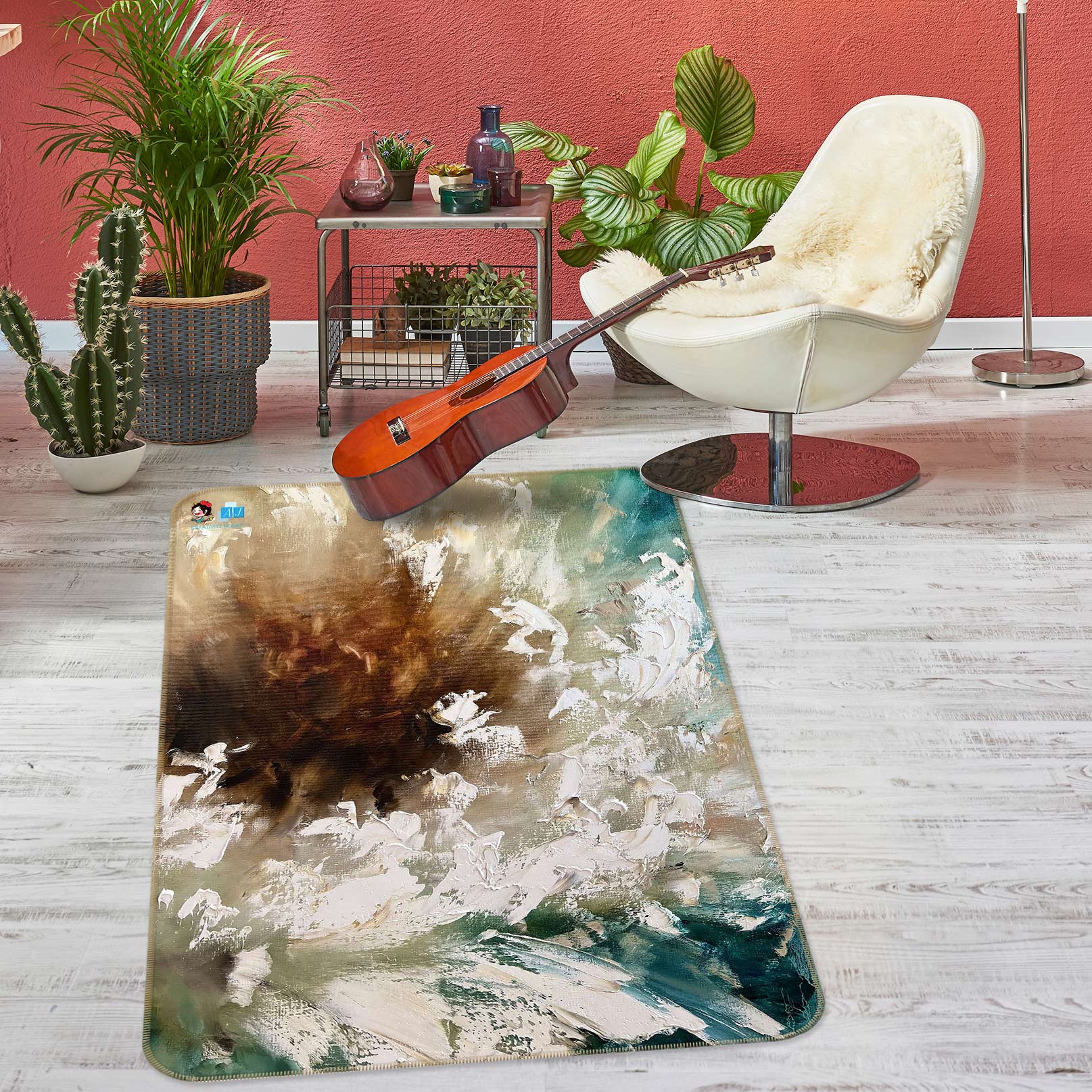 3D Blooming Flower 1183 Skromova Marina Rug Non Slip Rug Mat