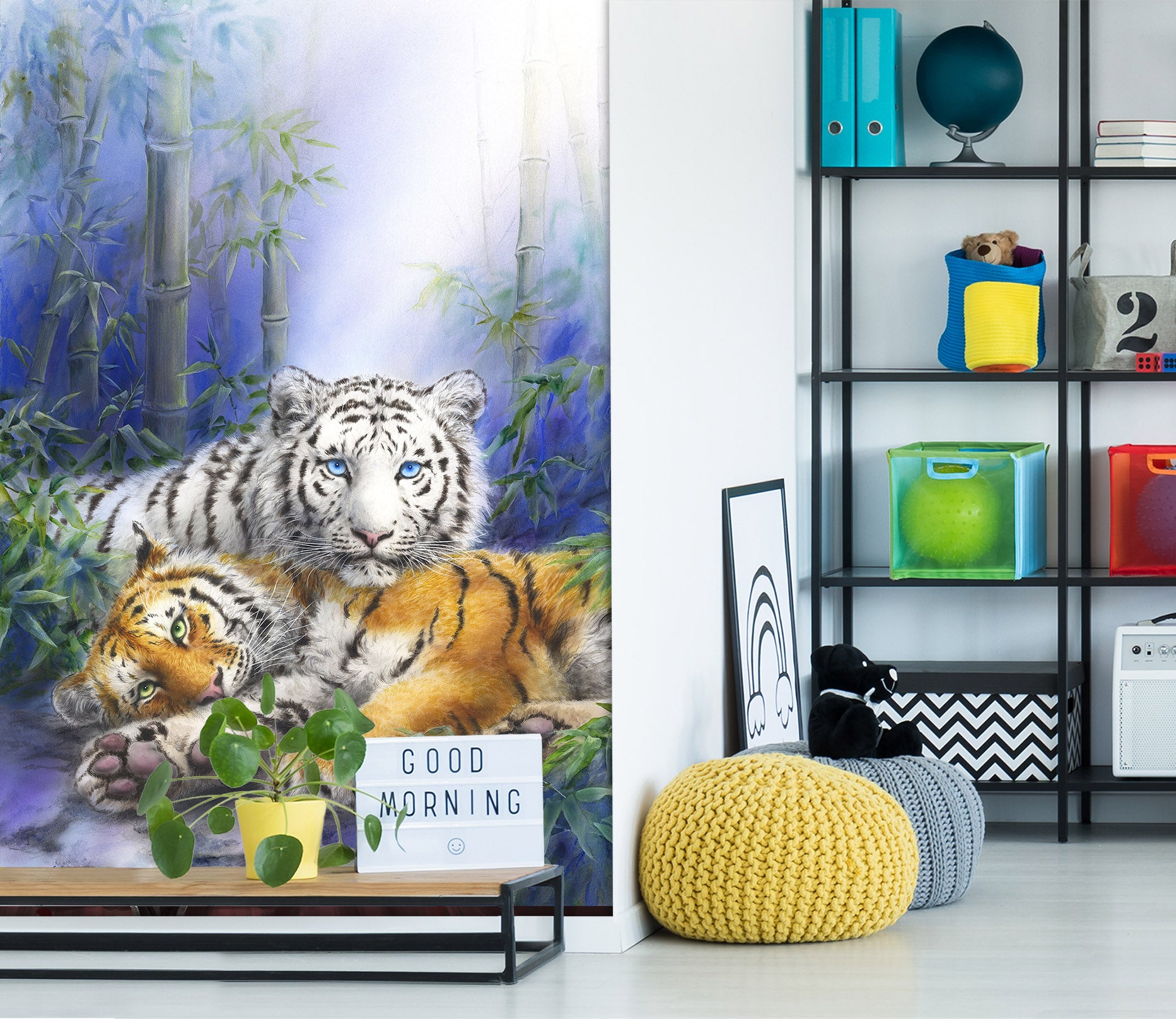 3D Bamboo Tiger 265 Kayomi Harai Wall Mural Wall Murals