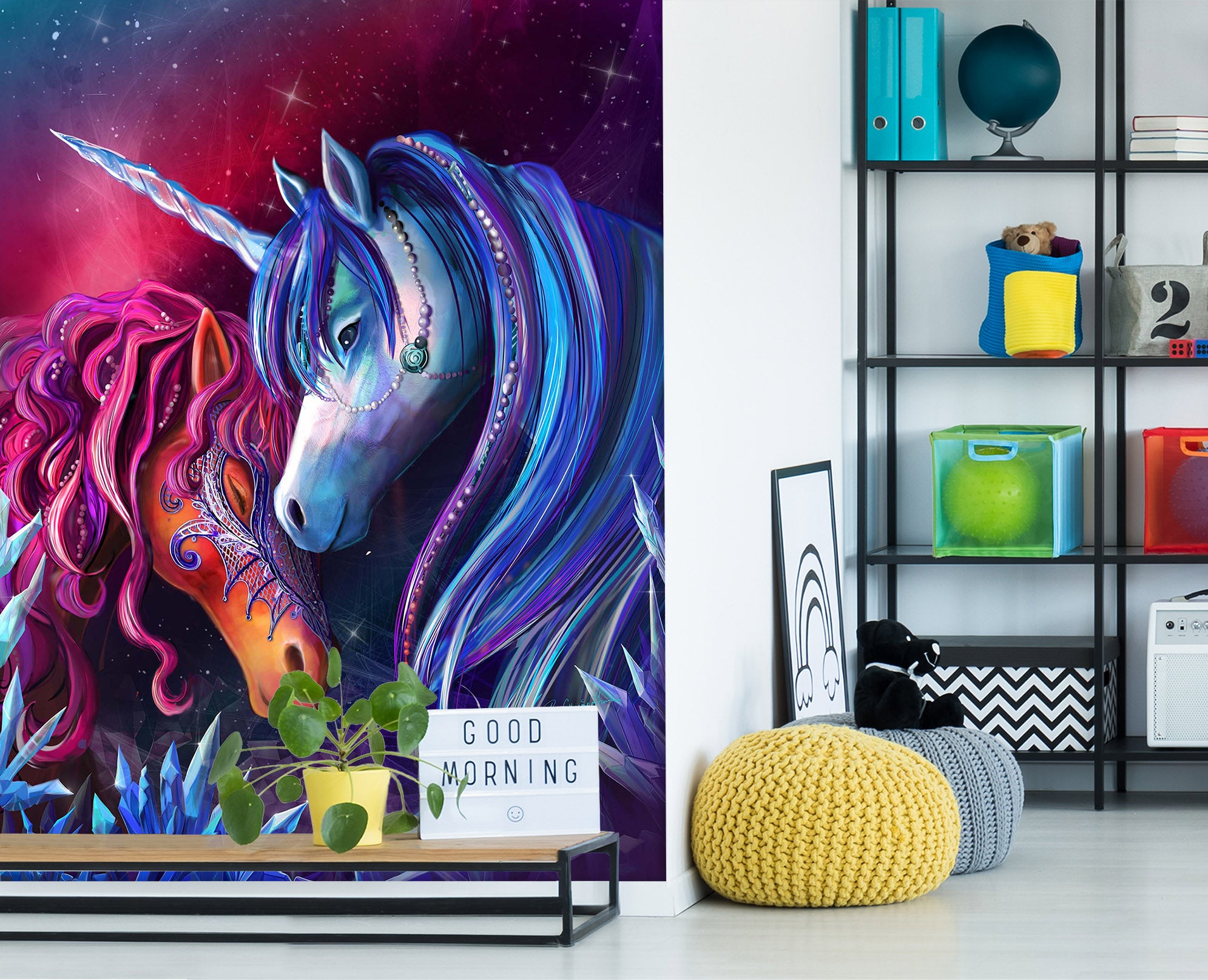 3D Unicorn Secret Garden 1399 Rose Catherine Khan Wall Mural Wall Murals