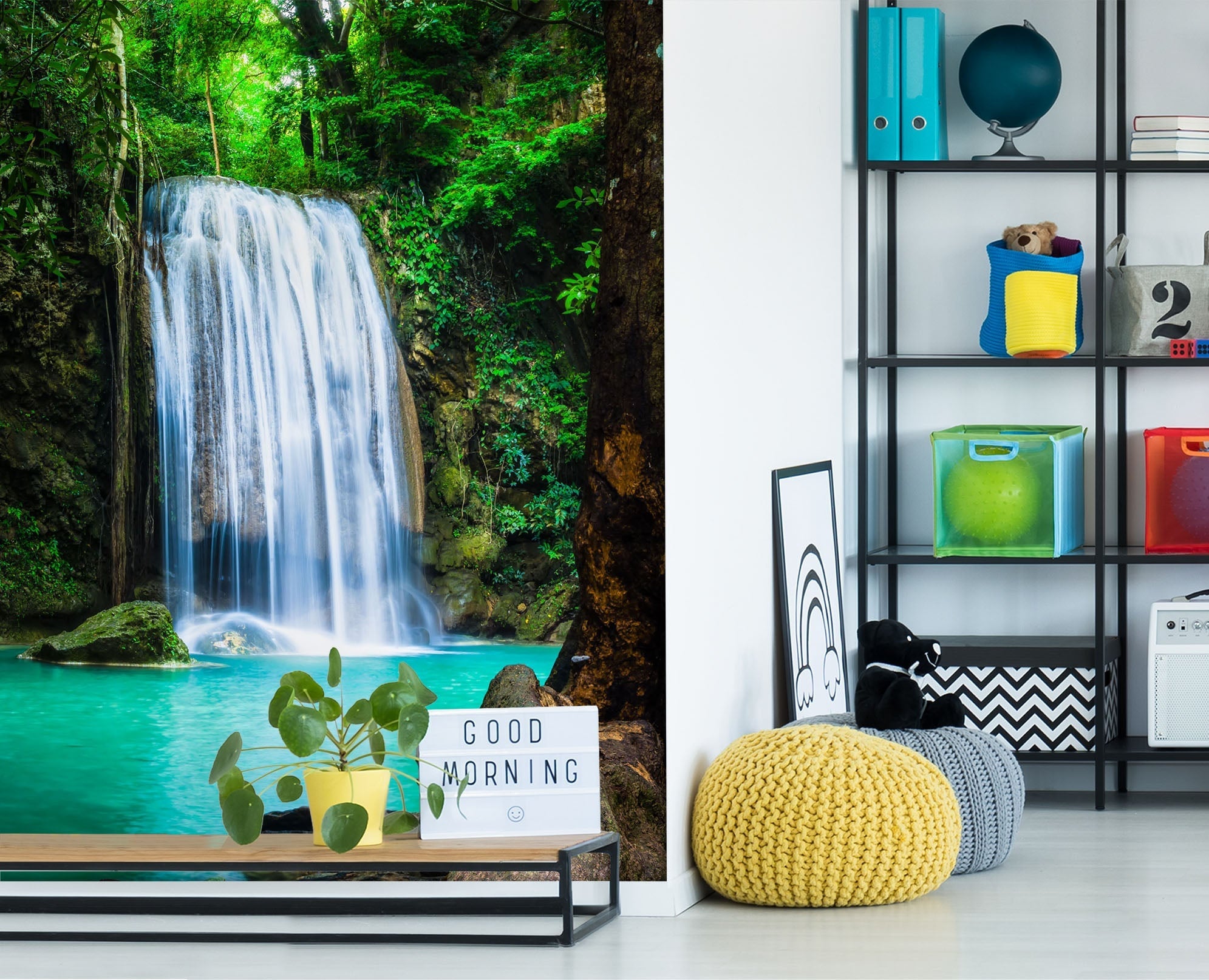 3D Forest Waterfall 127 Wall Murals Wallpaper AJ Wallpaper