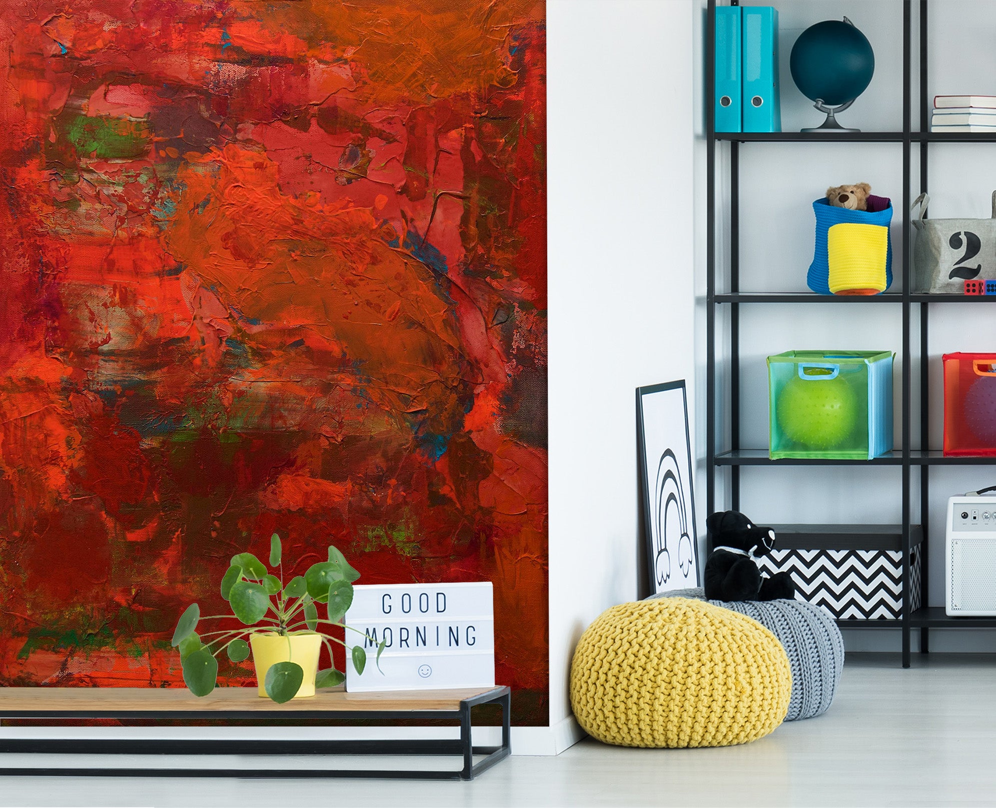 3D Red Ocean 271 Allan P. Friedlander Wall Mural Wall Murals