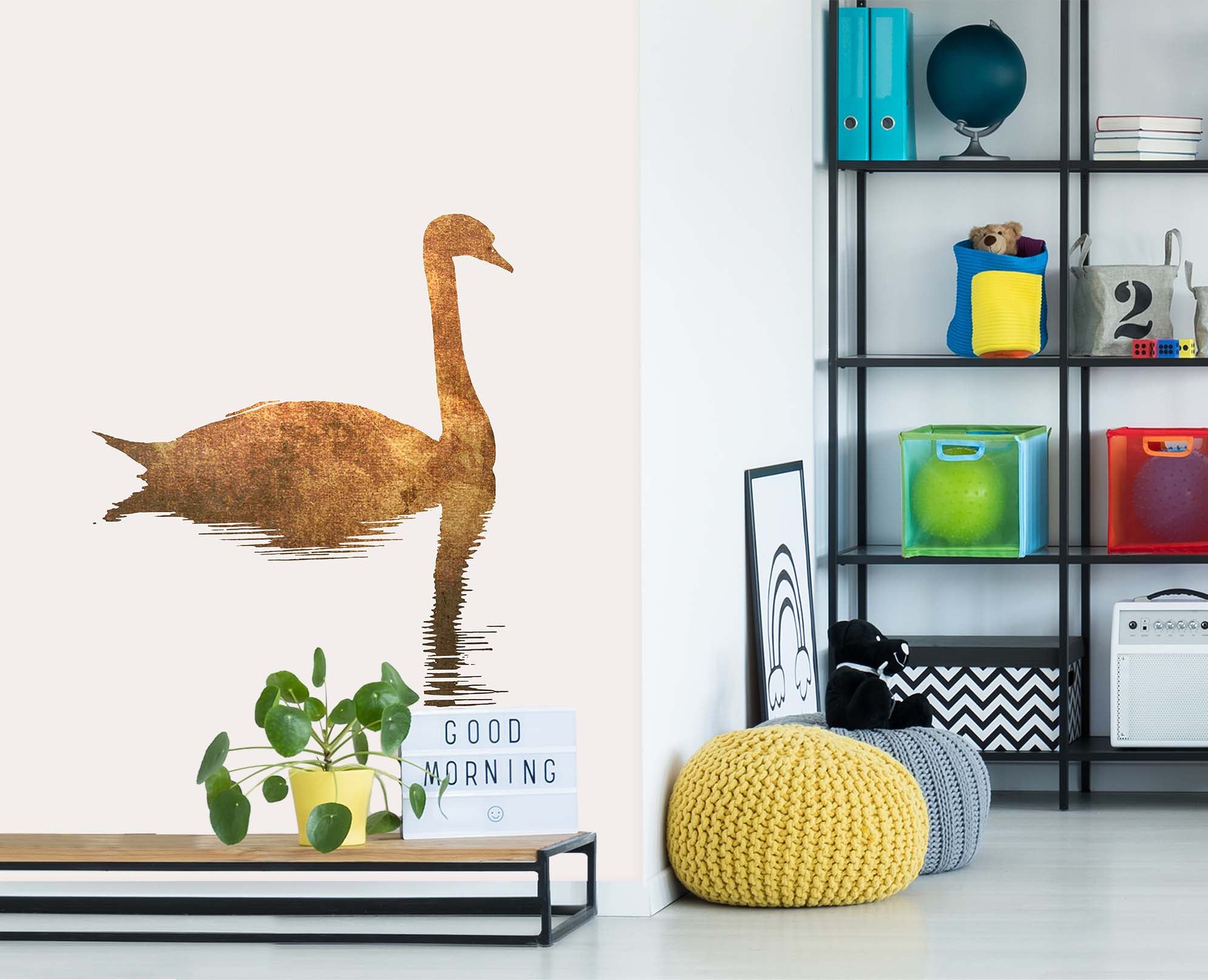 3D Lonely Swan 1526 Boris Draschoff Wall Mural Wall Murals