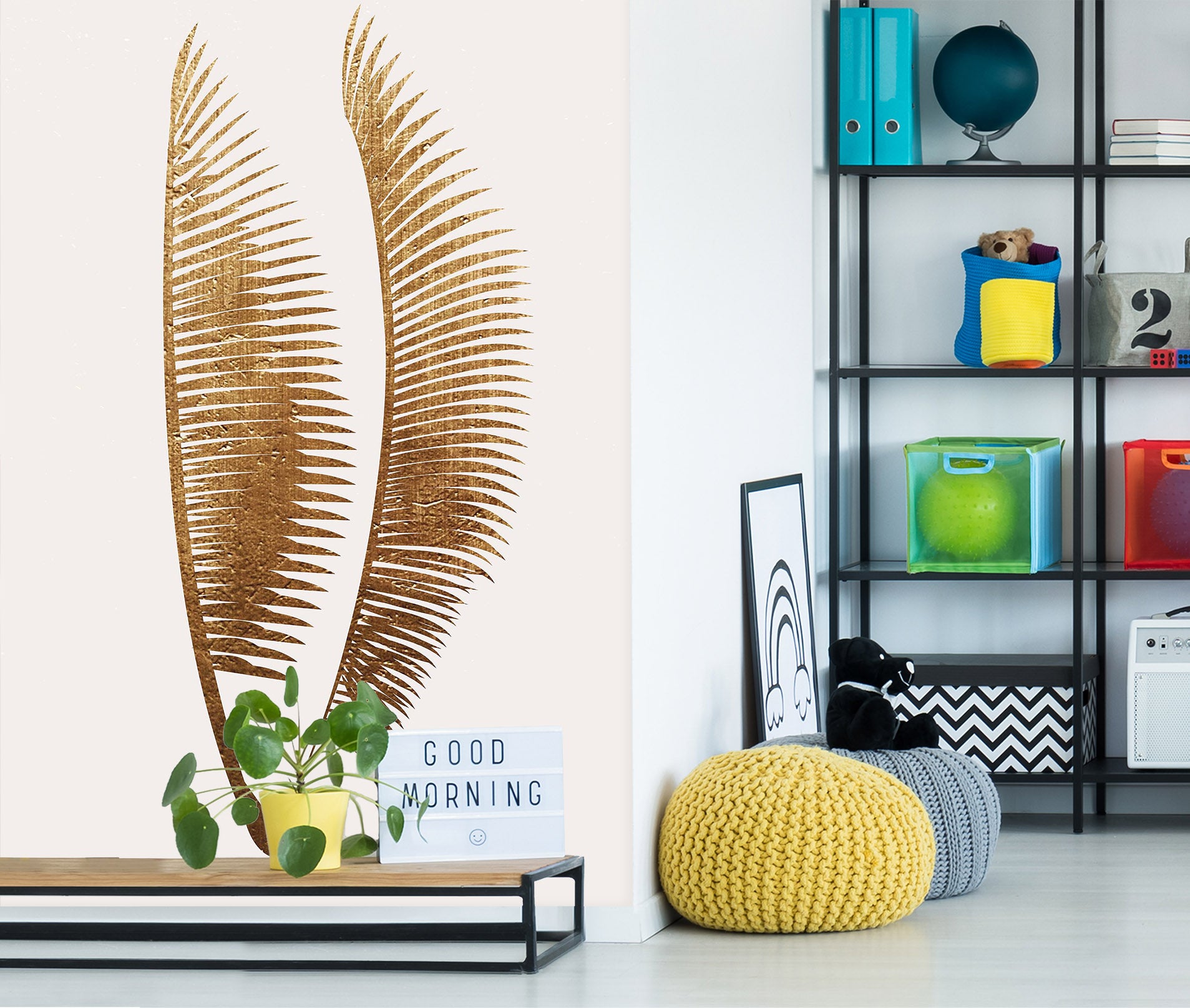 3D Yellow Leaves 1445 Boris Draschoff Wall Mural Wall Murals