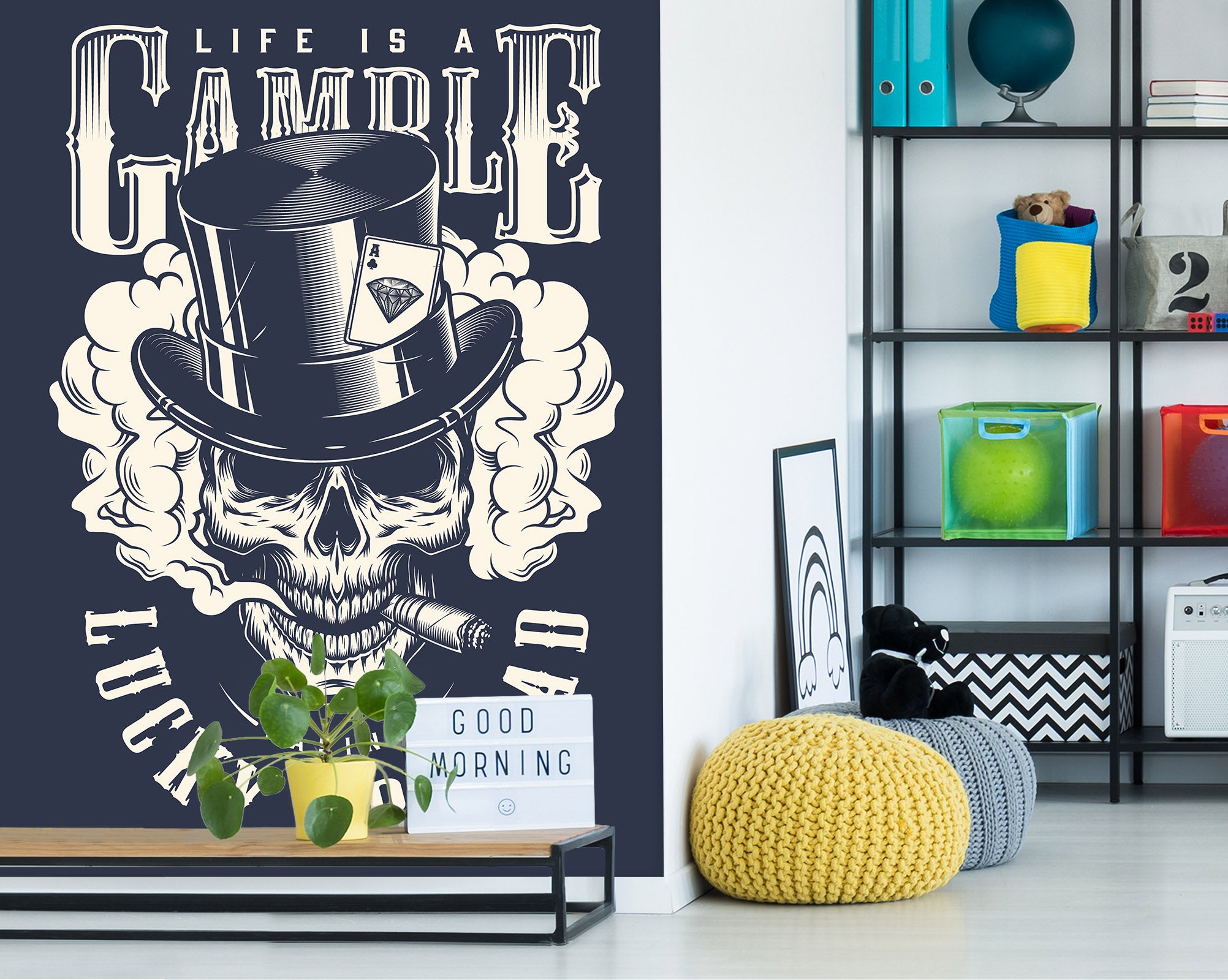 3D Top Hat Skull 57145 Wall Murals