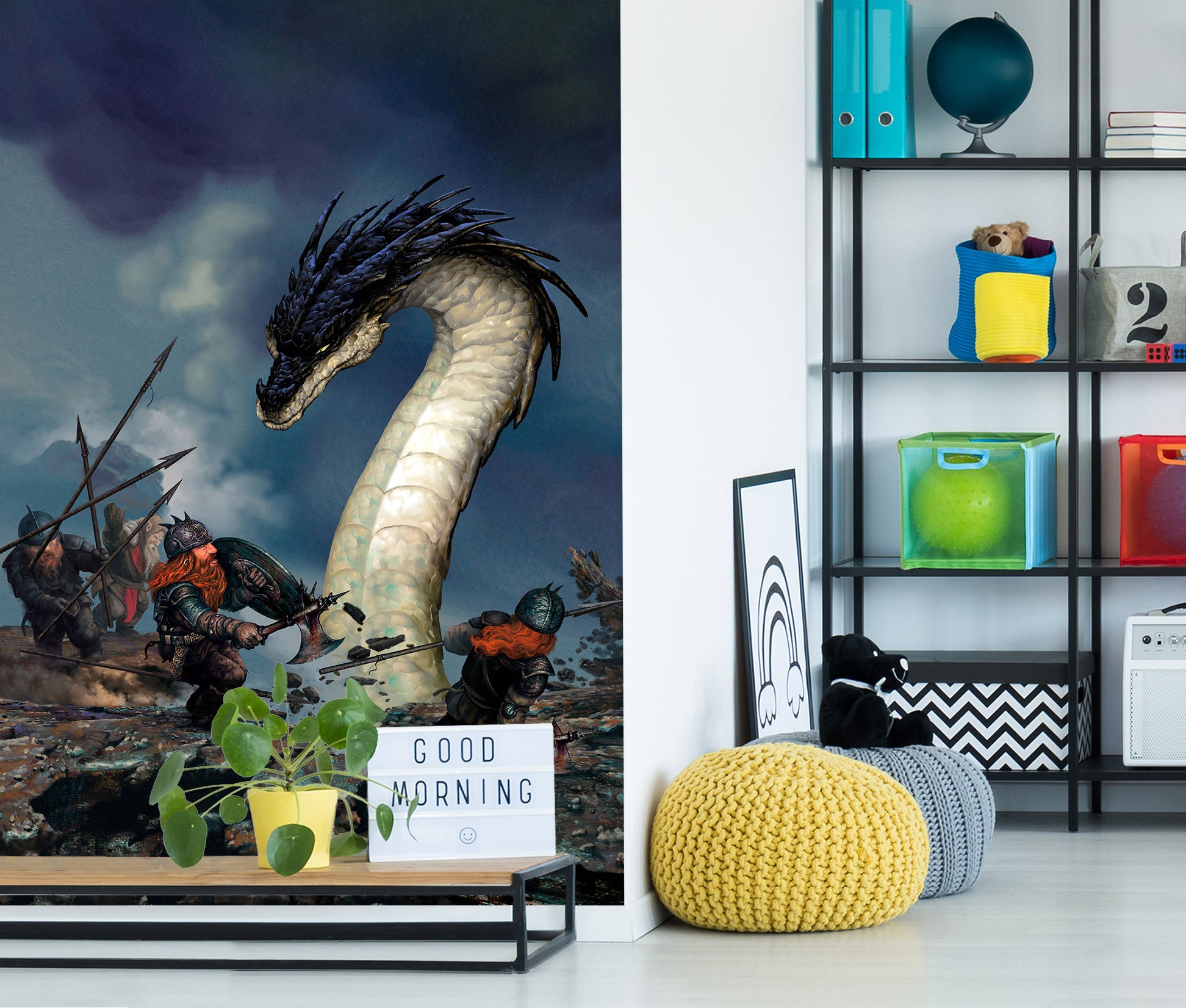3D Dragon Warrior 7126 Ciruelo Wall Mural Wall Murals