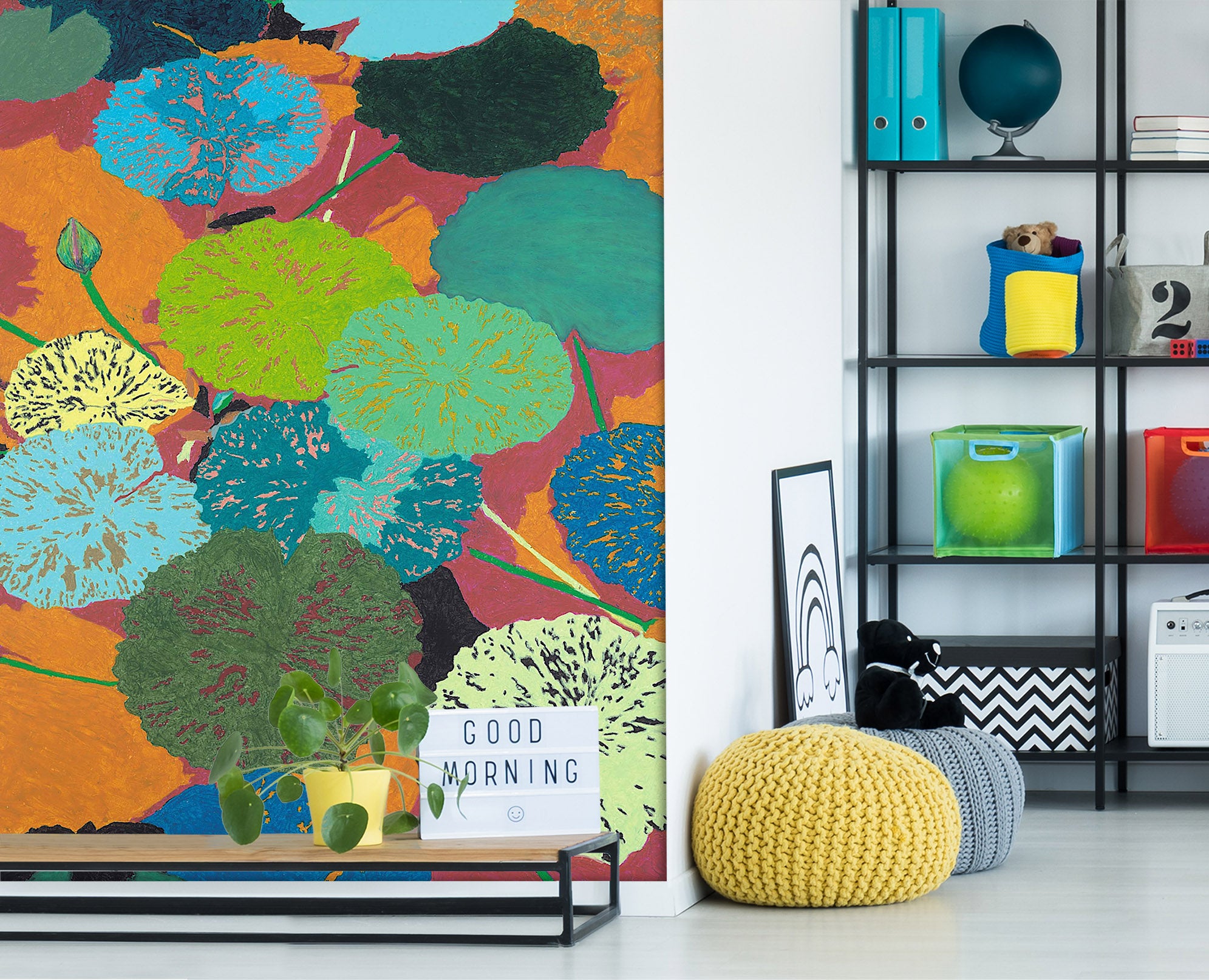 3D Colored Pond 288 Allan P. Friedlander Wall Mural Wall Murals