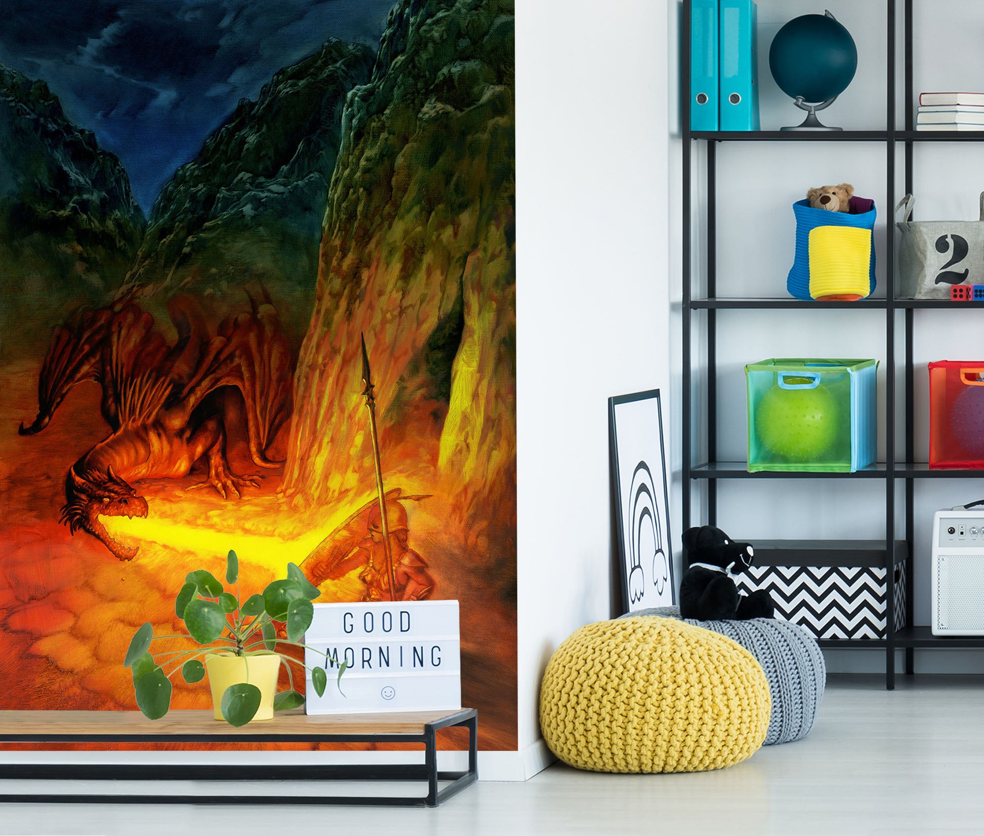 3D Spitfire Dragon 7135 Ciruelo Wall Mural Wall Murals