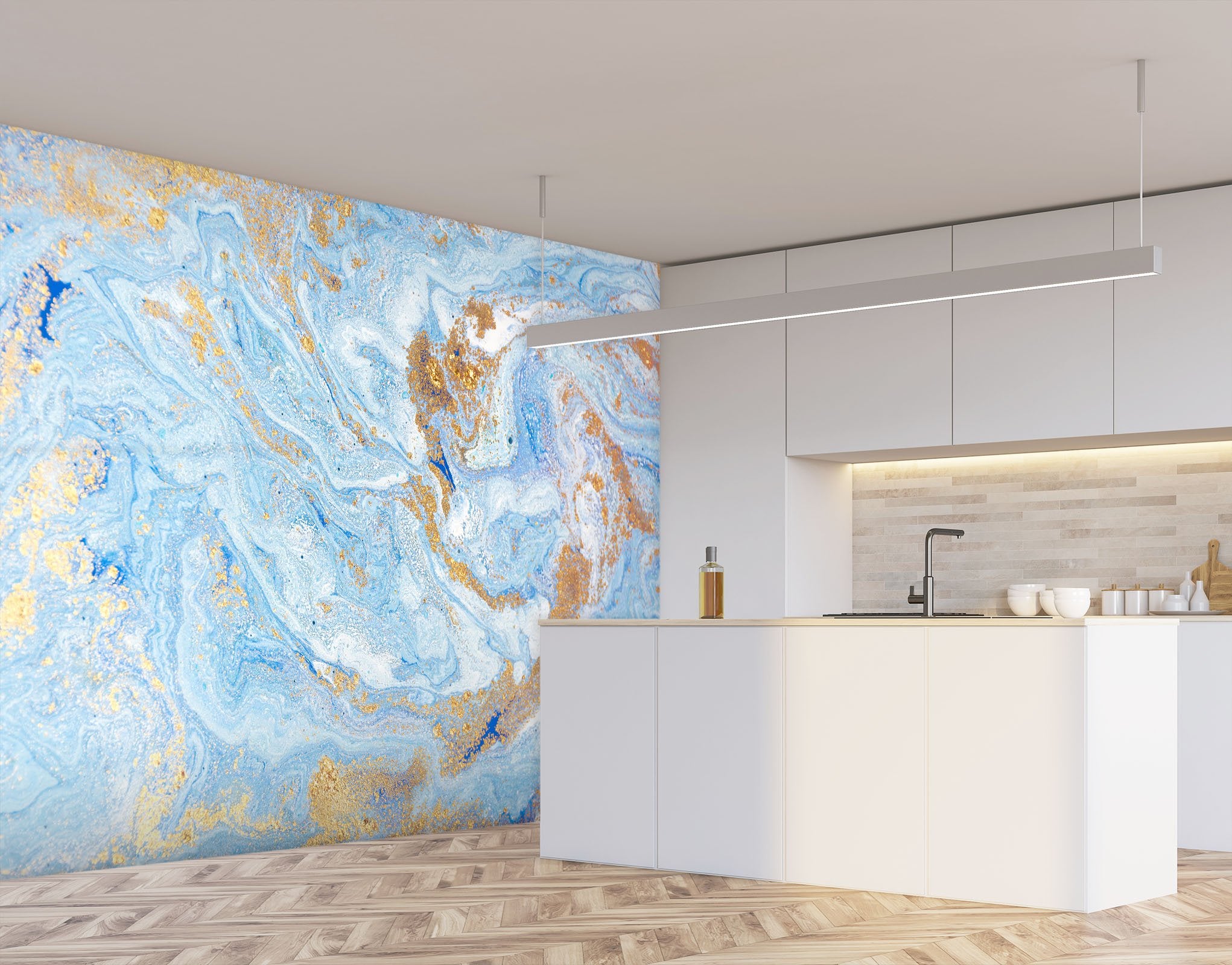 3D Blue Abstract Graphic 34 Wall Murals Wallpaper AJ Wallpaper 2