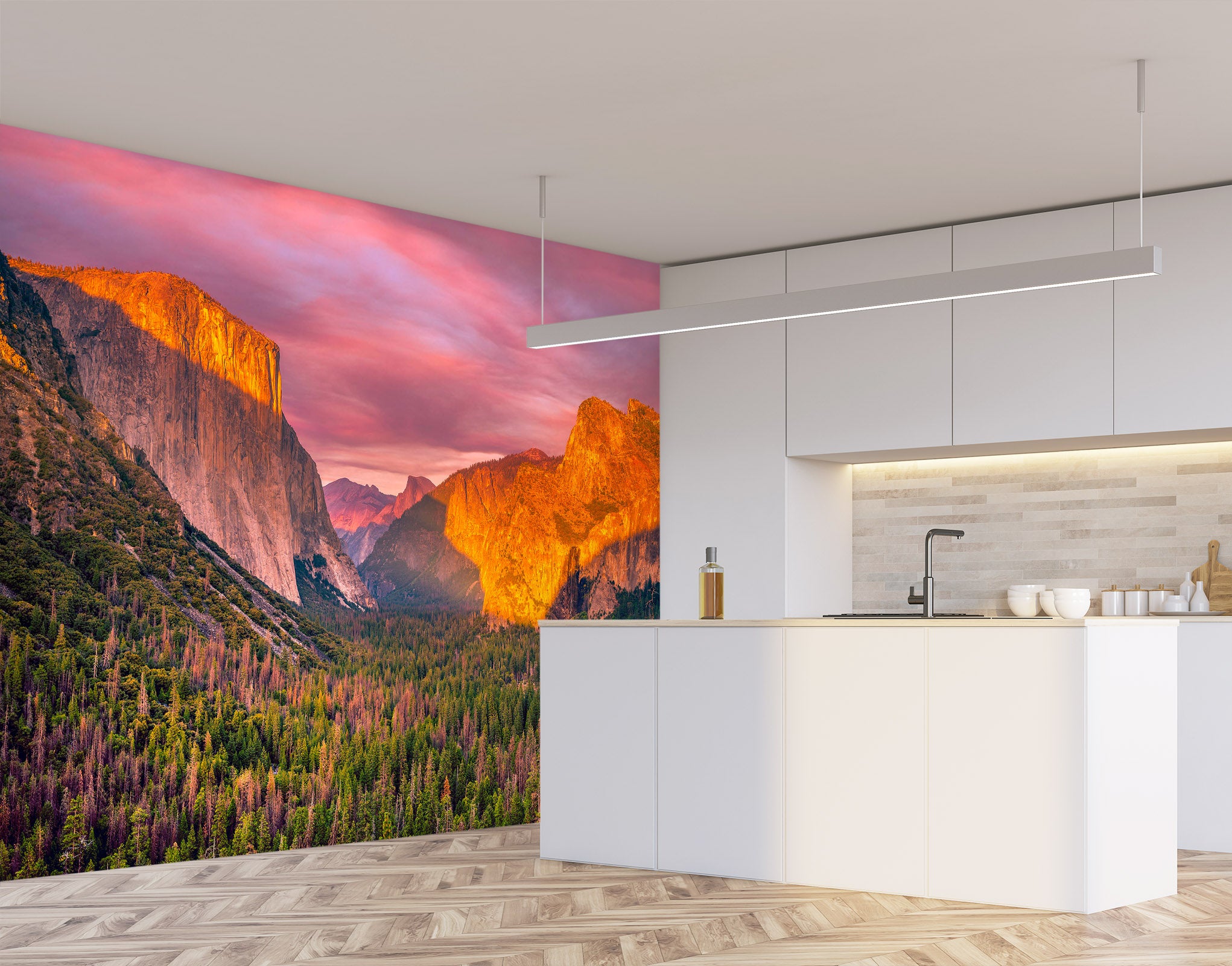 3D Sunset Valley 1454 Marco Carmassi Wall Mural Wall Murals